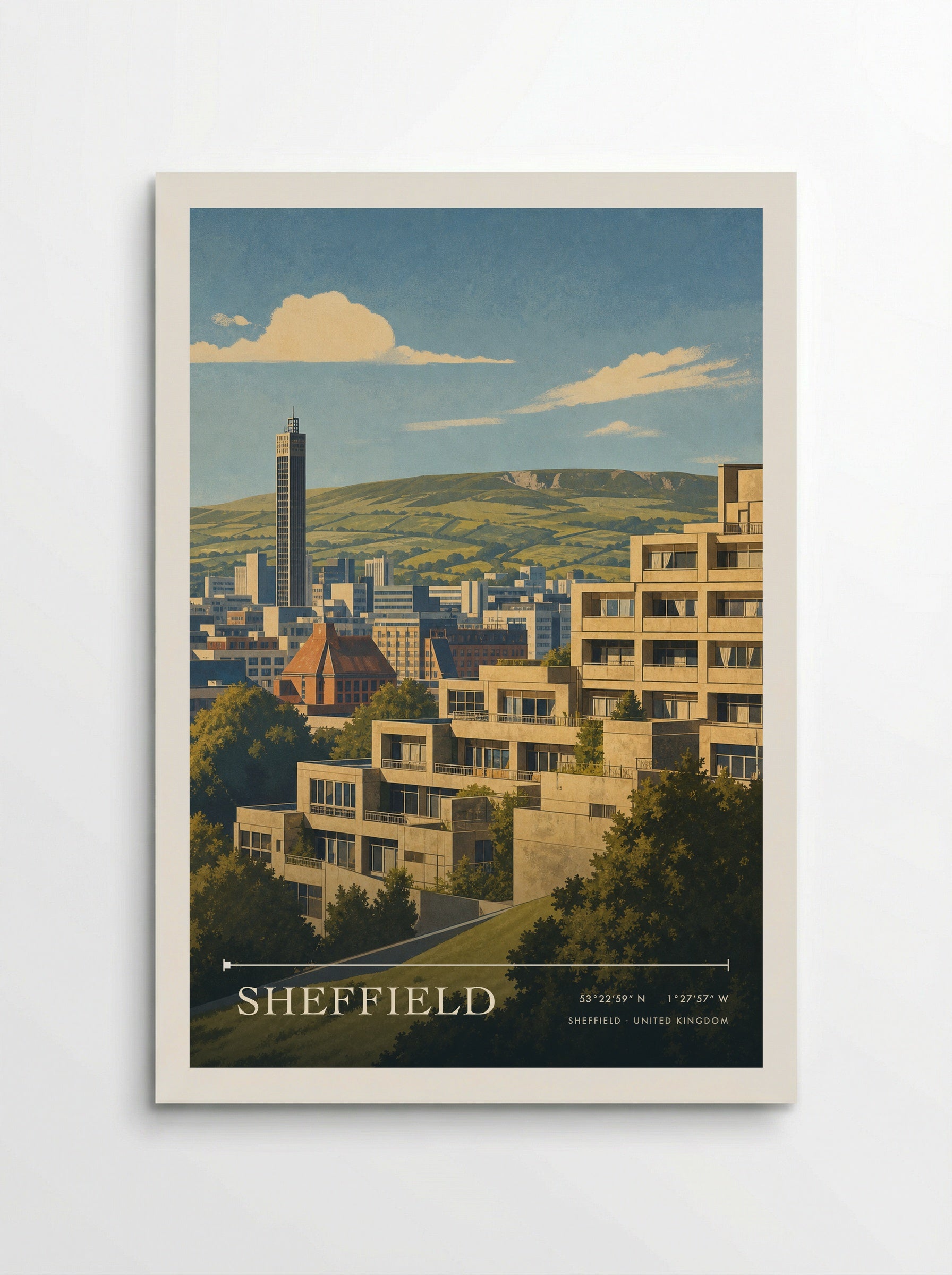 Sheffield United Kingdom Travel Poster - Poster