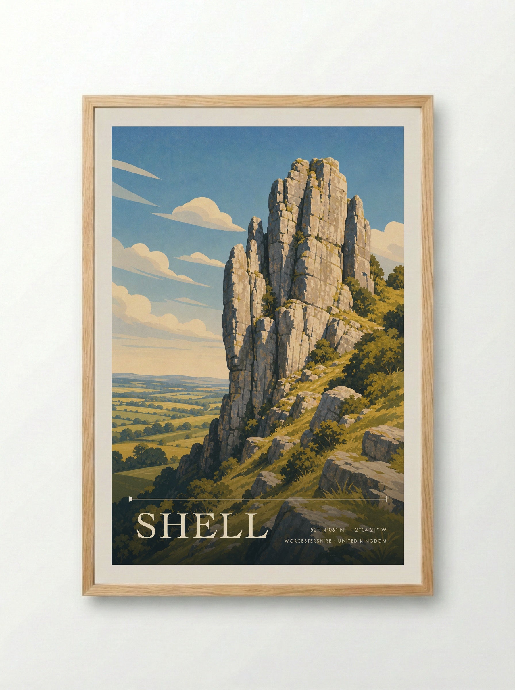 Shell Worcestershire United Kingdom Travel Poster - Framed Print Wood