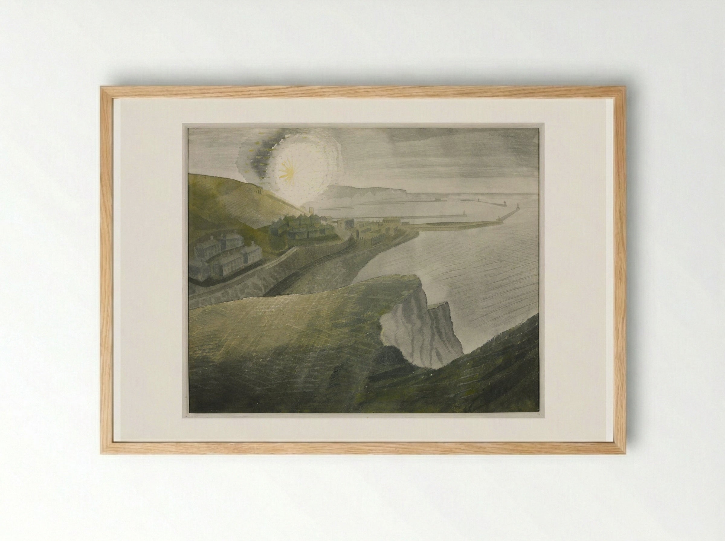 Shelling by Night - Eric Ravilious - Framed Print Wood