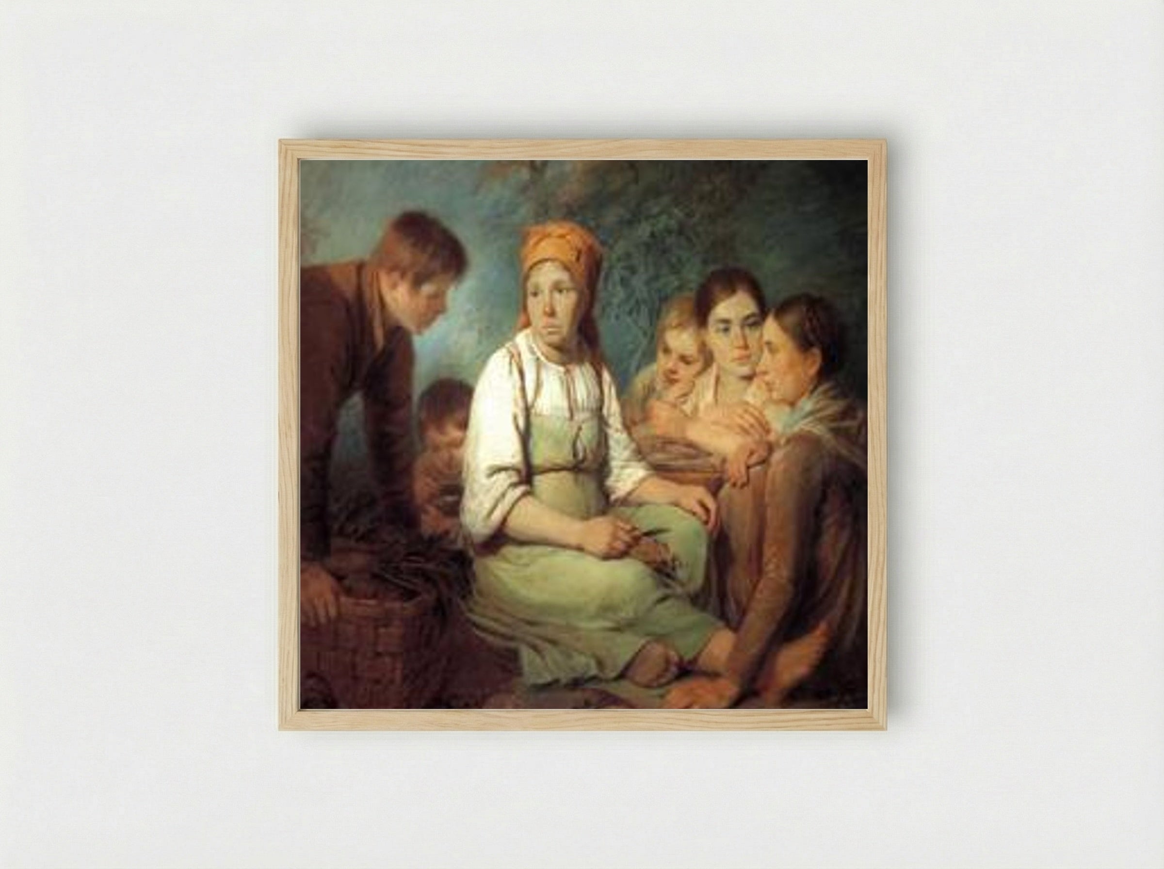 Shelling of Beet - Alexey Venetsianov - Framed Print Wood