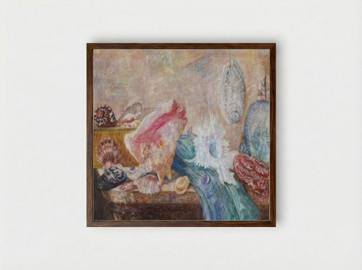 Shells and Shellfish - James Ensor - Framed Print Dark Wood