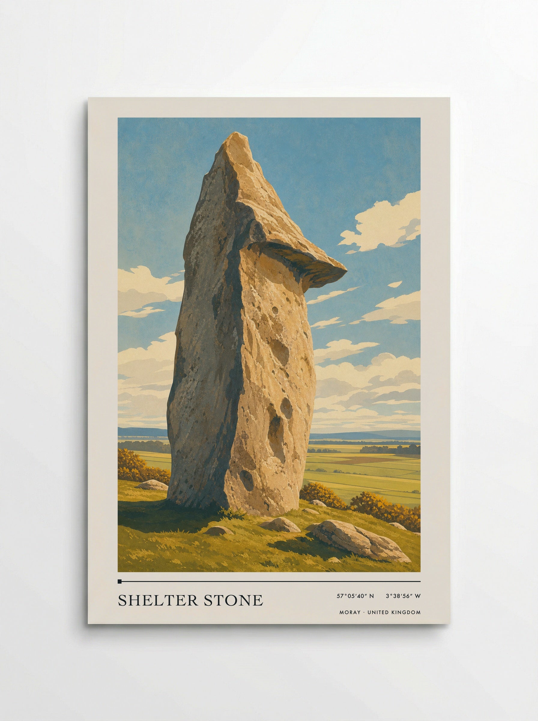 Shelter Stone Moray United Kingdom Travel Poster - Poster