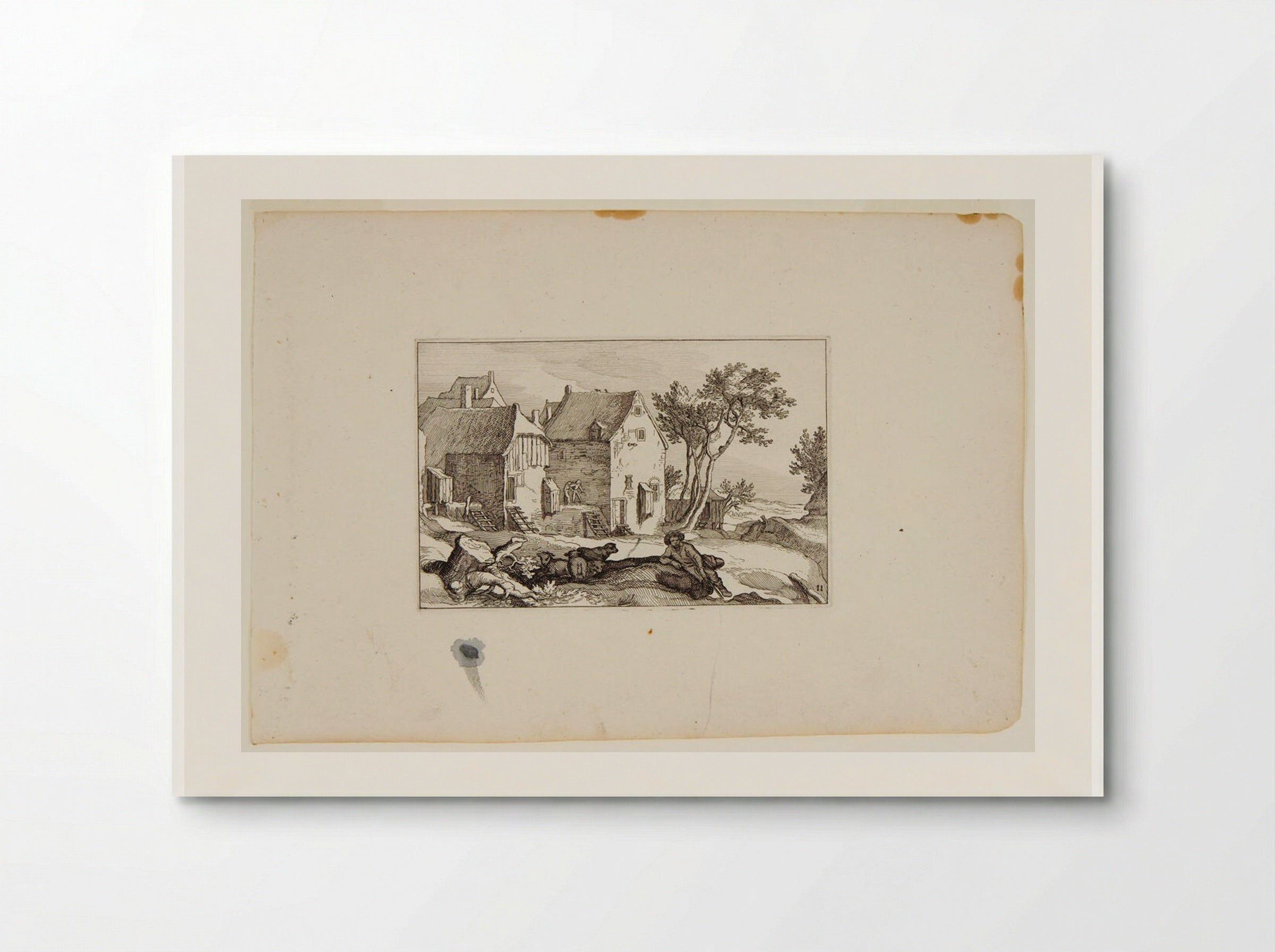 Shepherd and His Flock with Farm Buildings - Claes Jansz. Visscher - Poster