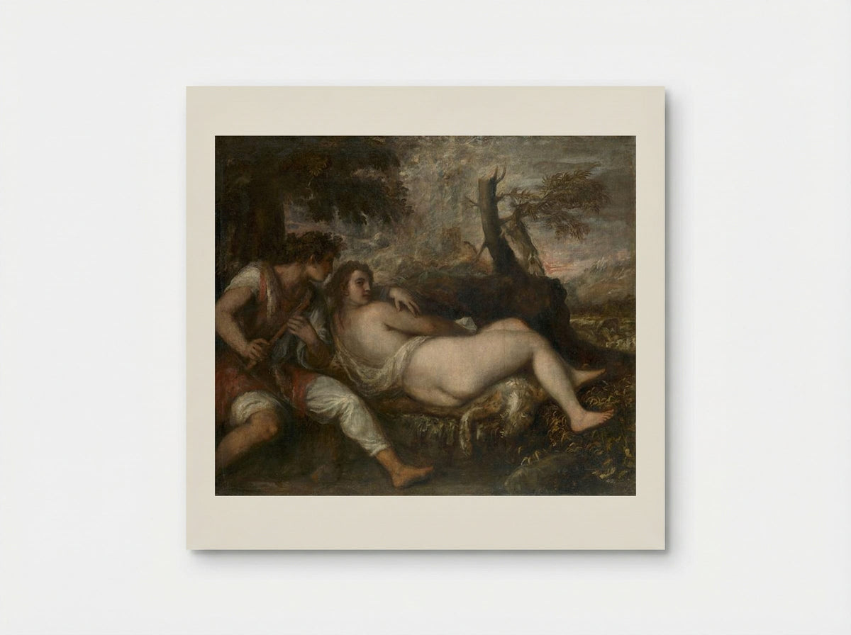 Shepherd and Nymph - Titian - Poster