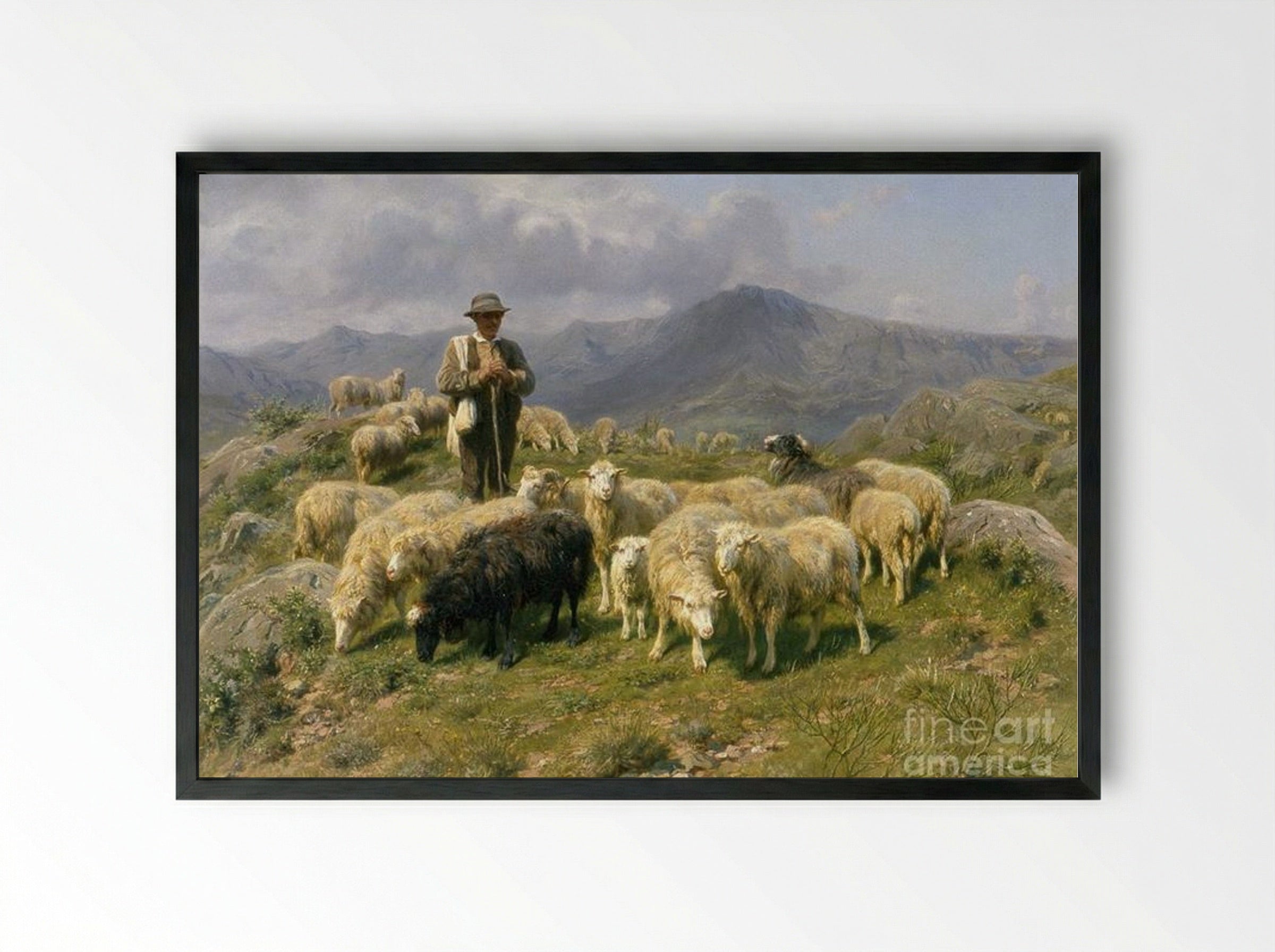 Shepherd of the Pyrenees - Rosa Bonheur - Framed Print Black