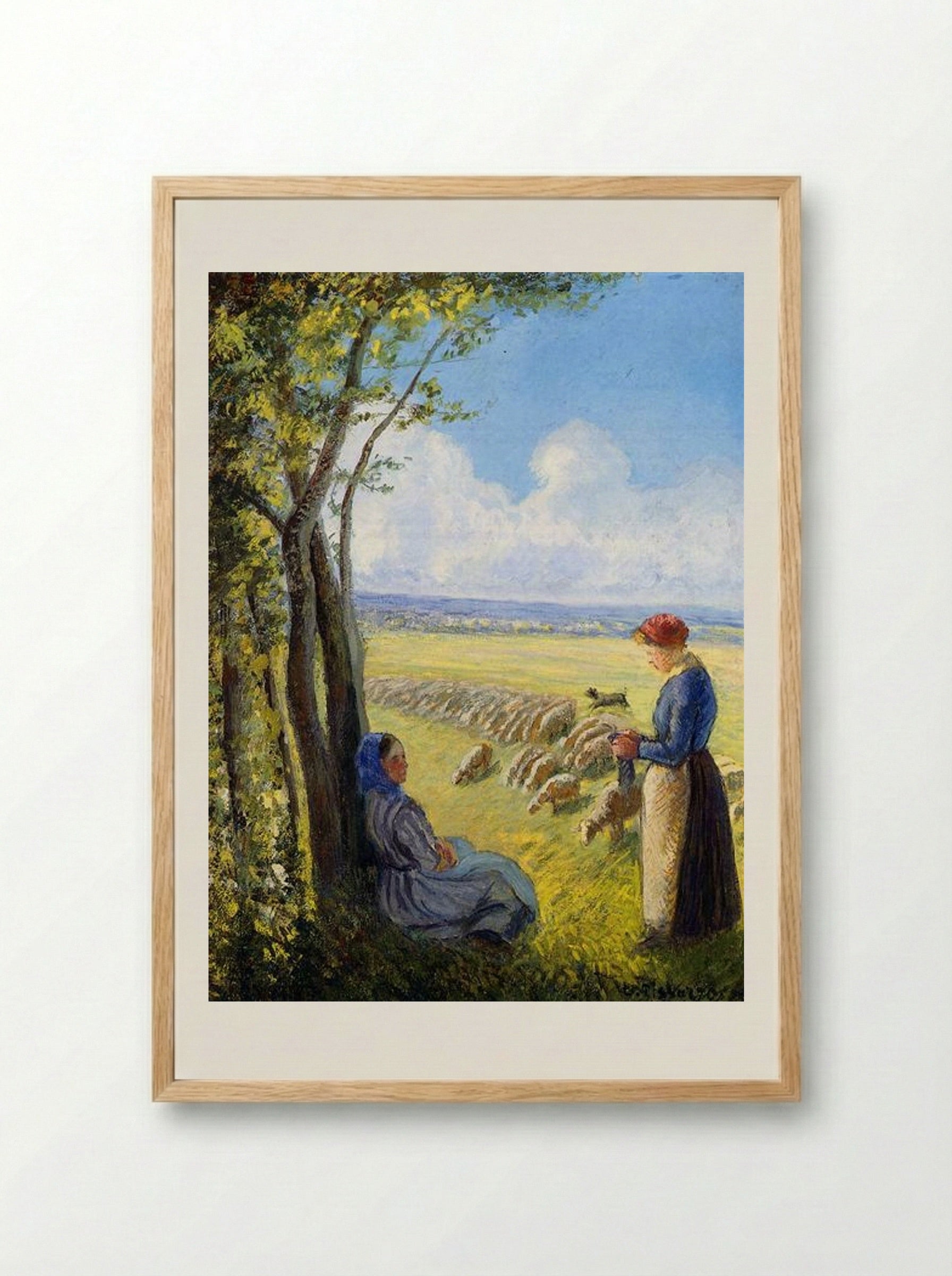 Shepherd - Camille Pissarro - Framed Print Wood