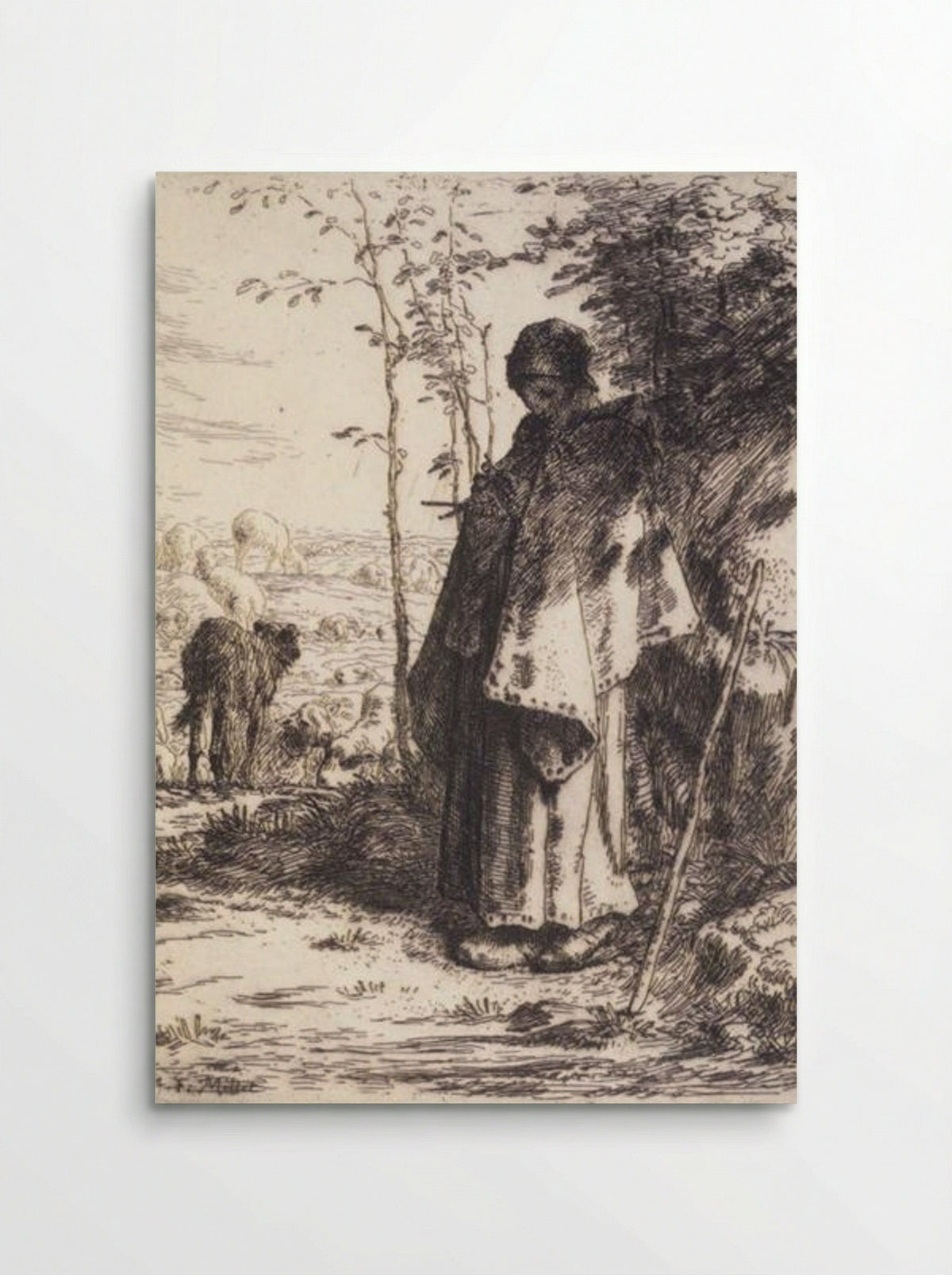 Shepherdess - Jean-Francois Millet - Poster