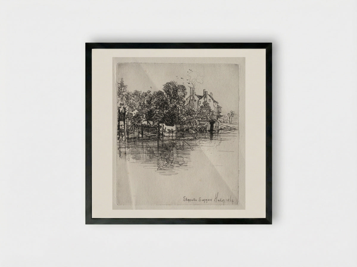 Shepperton - Francis Seymour Haden - Framed Print Black