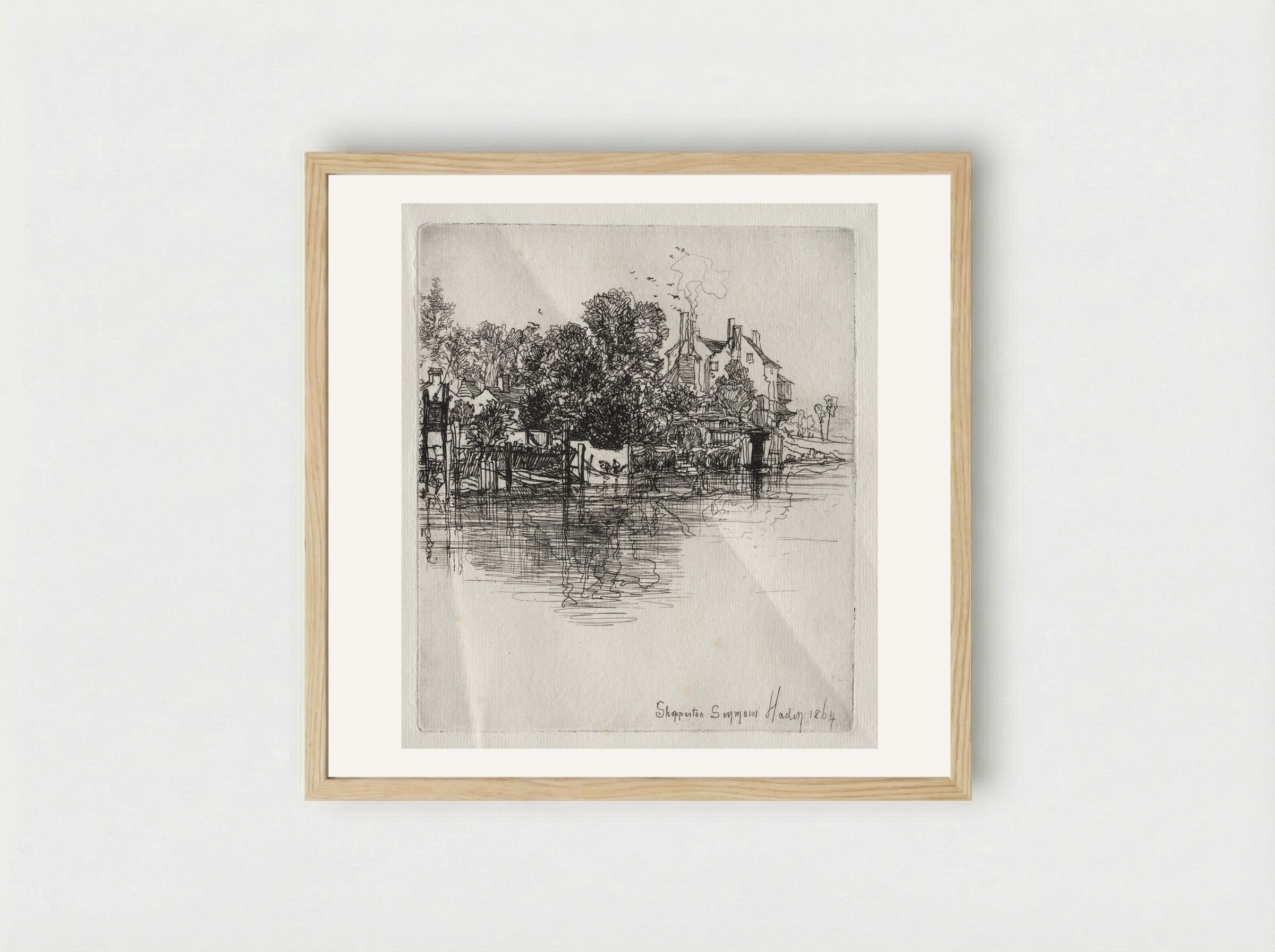 Shepperton - Francis Seymour Haden - Framed Print Wood