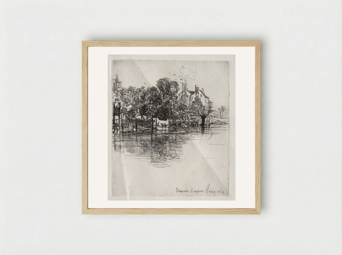 Shepperton - Francis Seymour Haden - Framed Print Wood