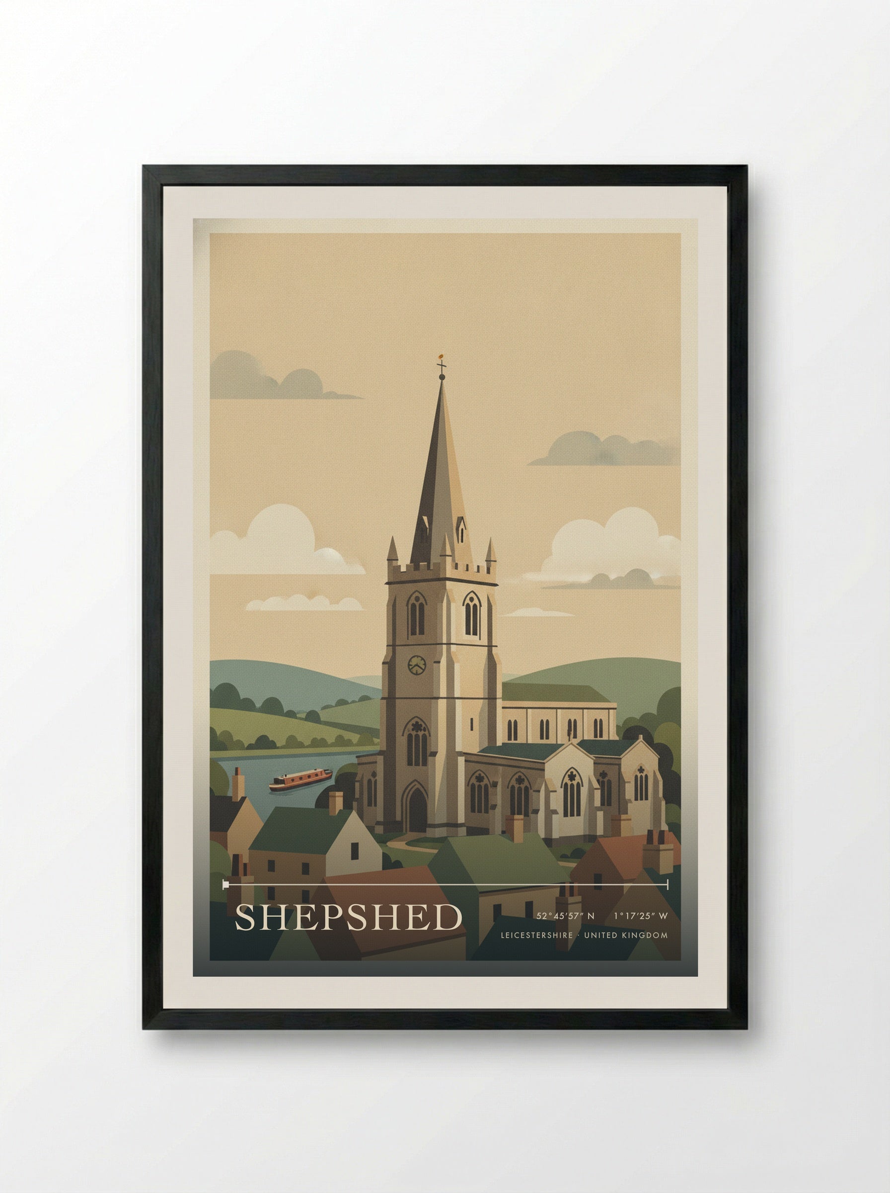Shepshed Leicestershire United Kingdom Travel Poster - Framed Print Black