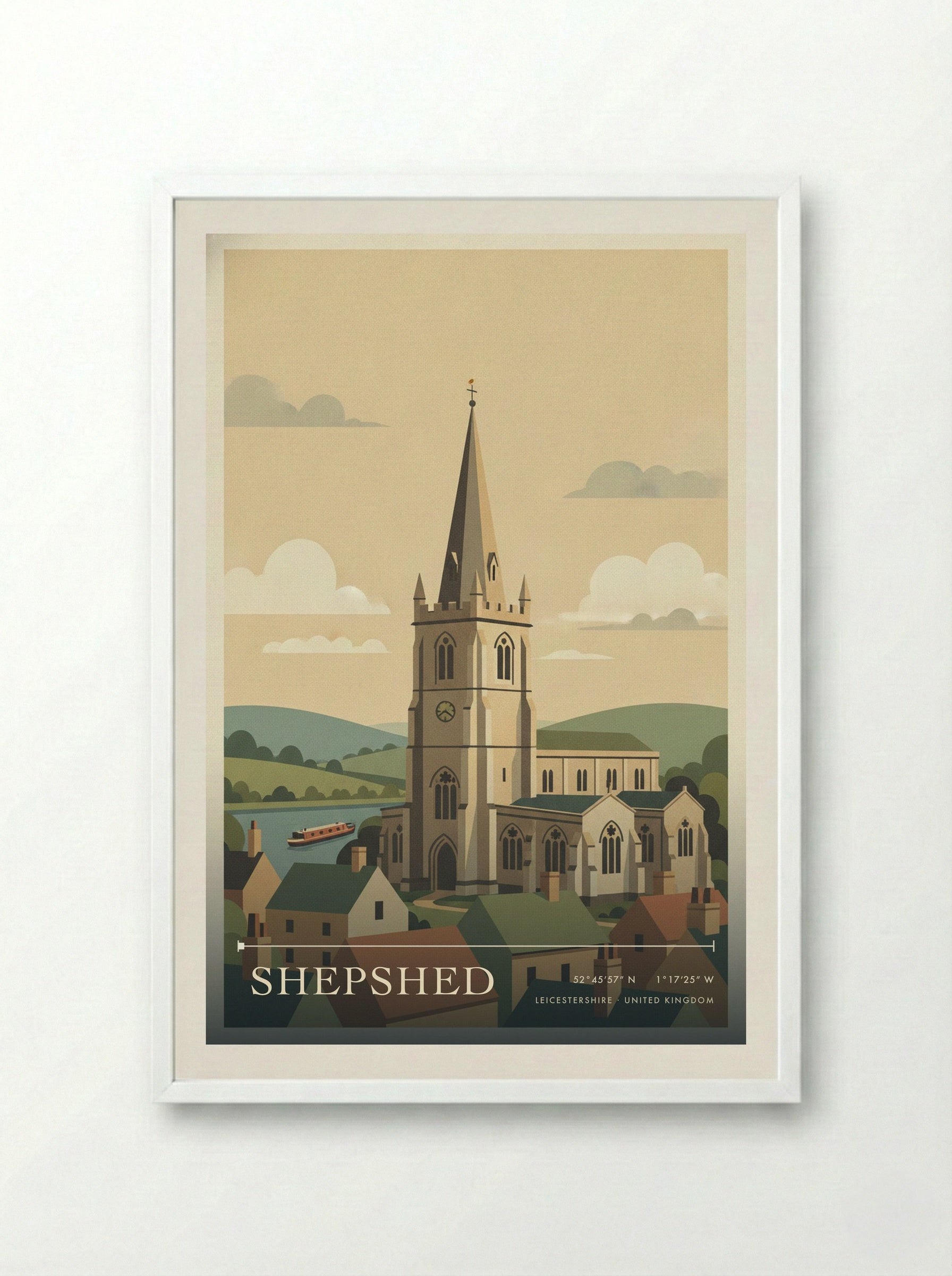 Shepshed Leicestershire United Kingdom Travel Poster - Framed Print White