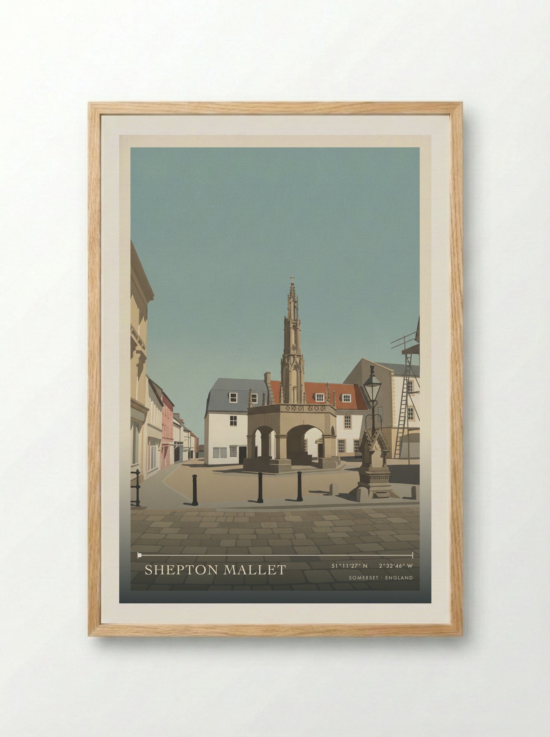 Shepton Mallet Somerset England Travel Poster - Framed Print Wood