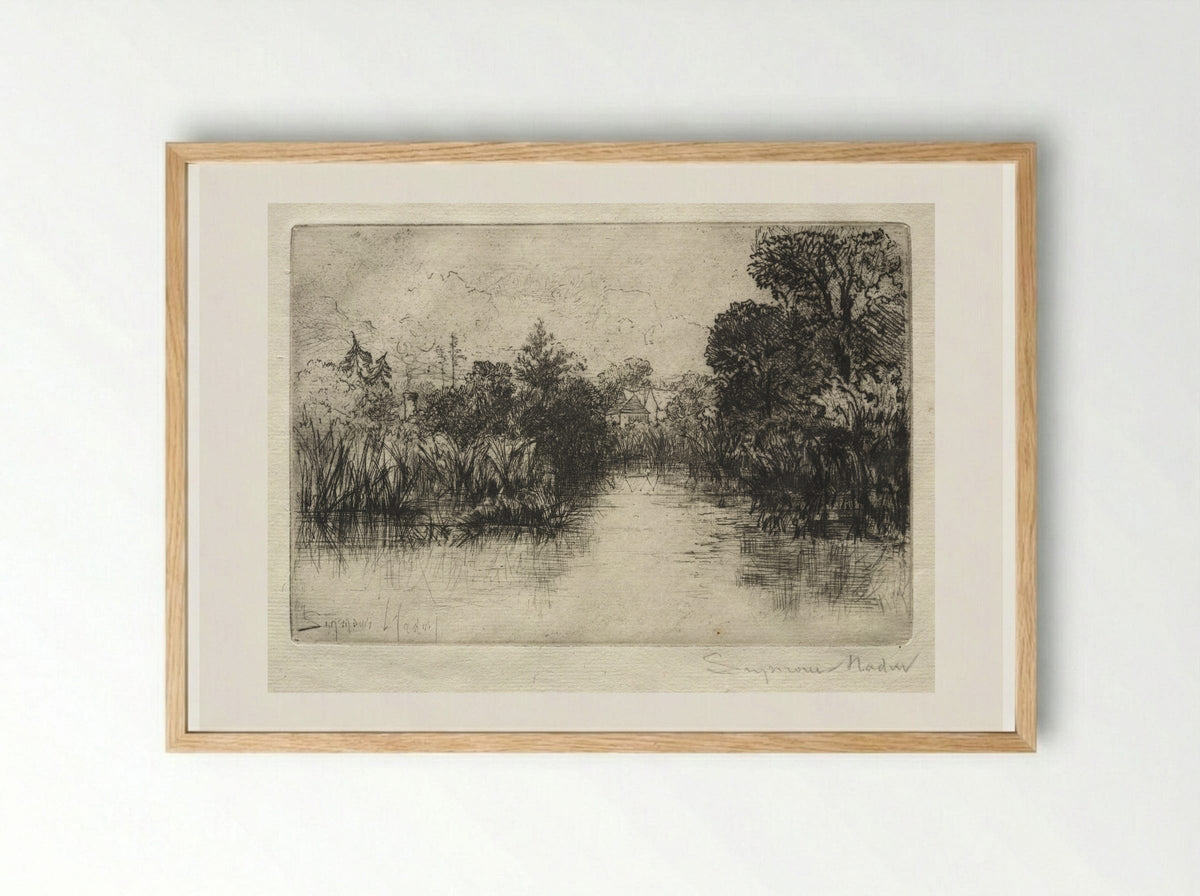 Shere Mill Pond - Francis Seymour Haden - Framed Print Wood