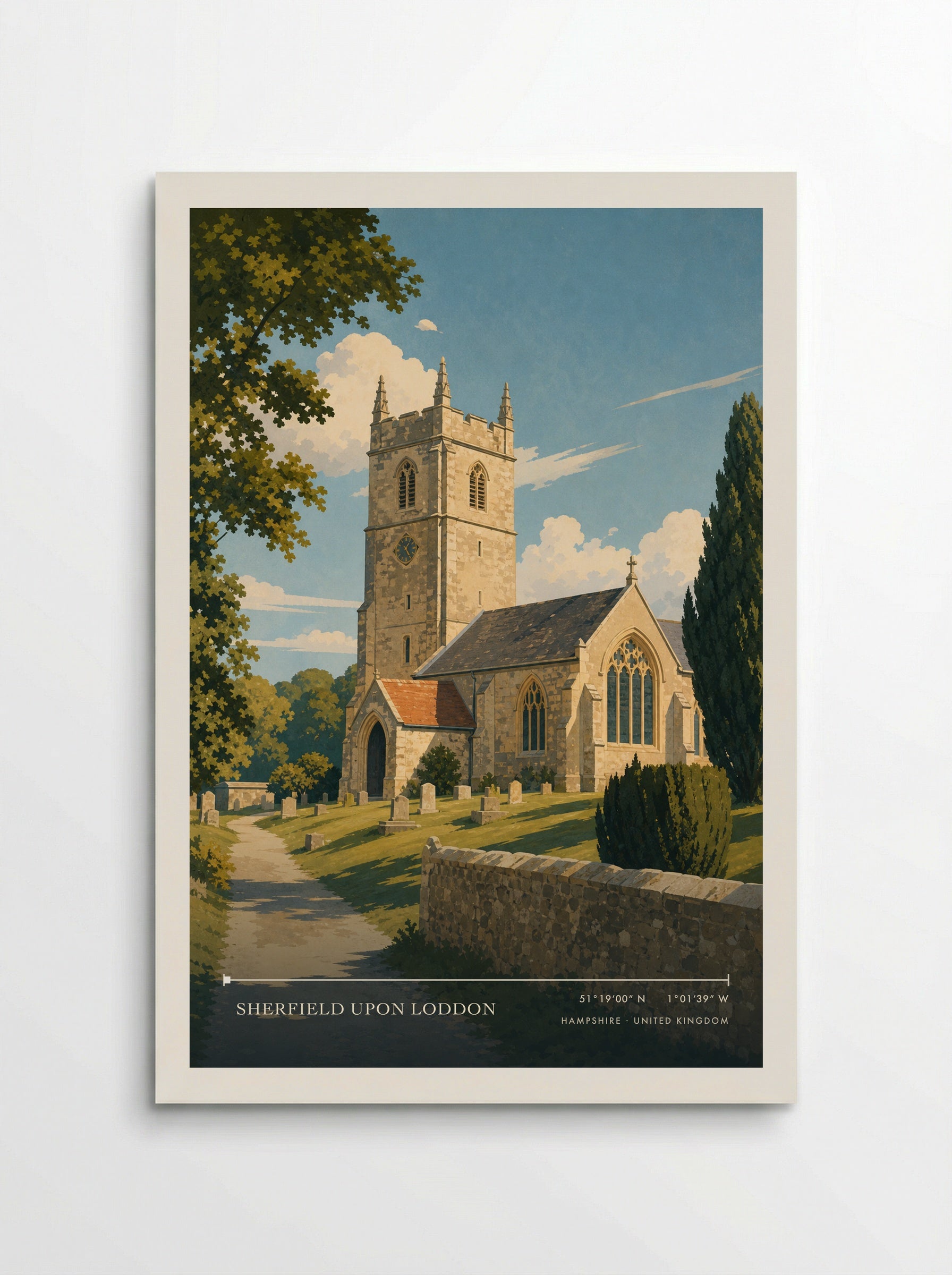 Sherfield upon Loddon Hampshire United Kingdom Travel Poster - Poster