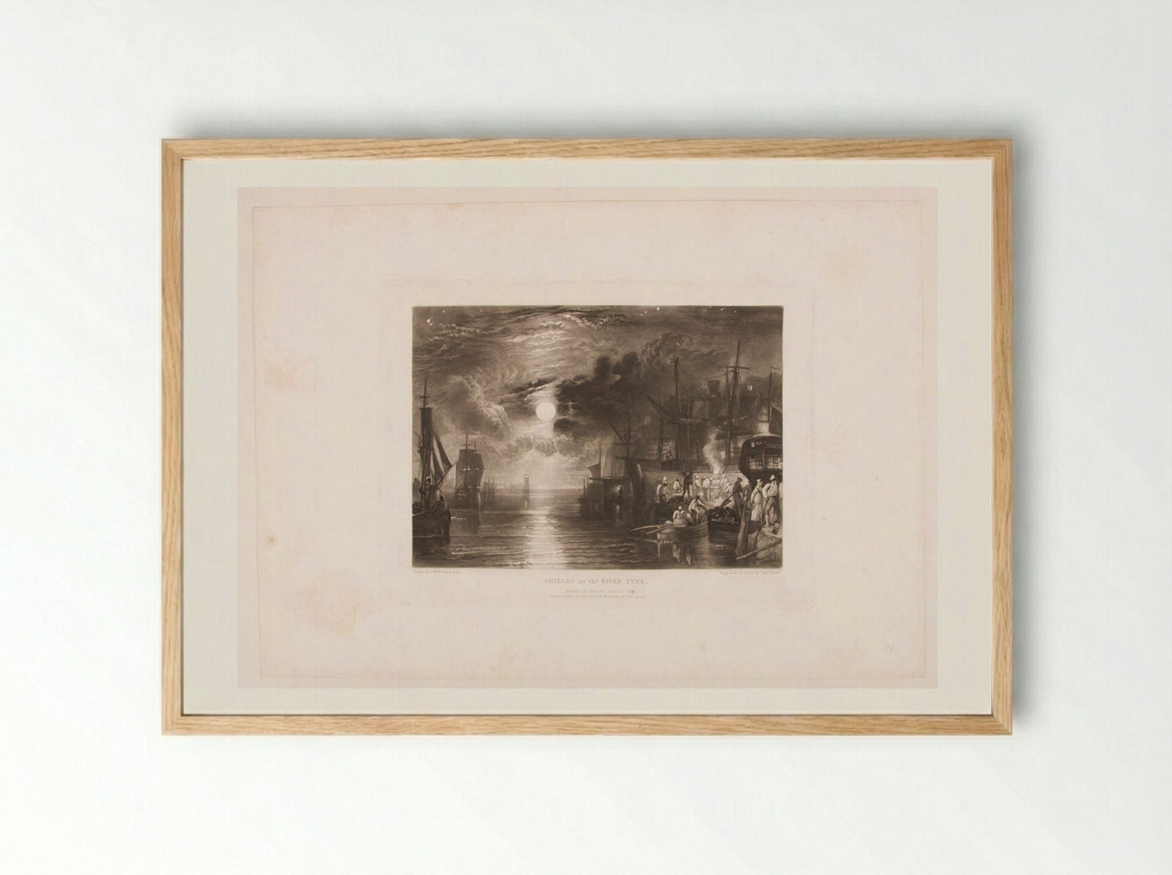 Shields on the River Tyne - Charles Turner - Framed Print Wood
