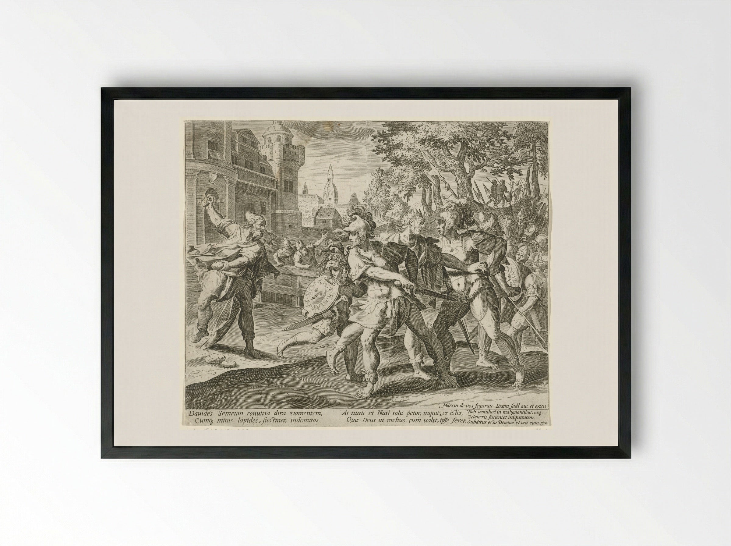 Shimei Cursing David - Aegidius Sadeler (II) - Framed Print Black