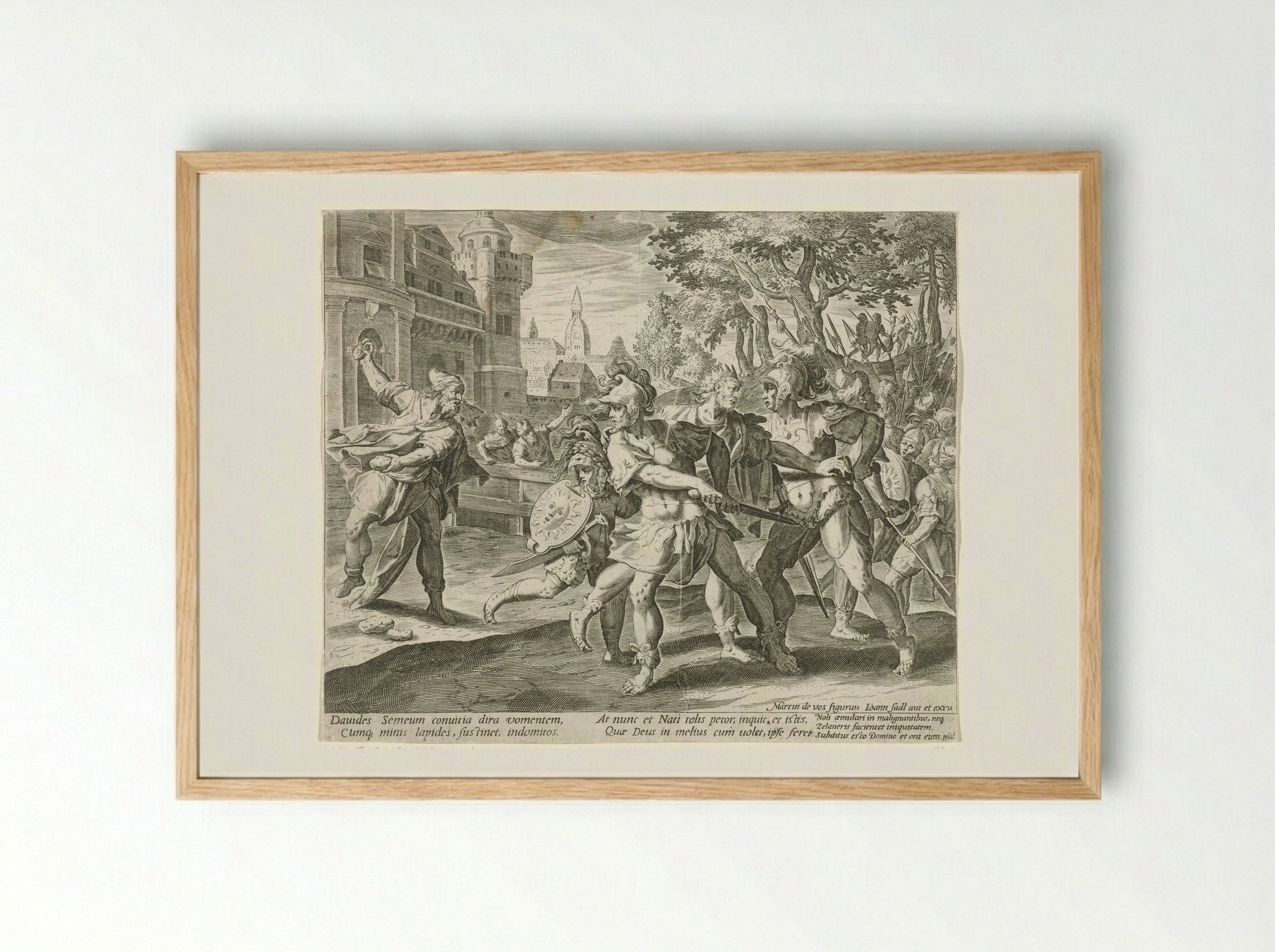 Shimei Cursing David - Aegidius Sadeler (II) - Framed Print Wood