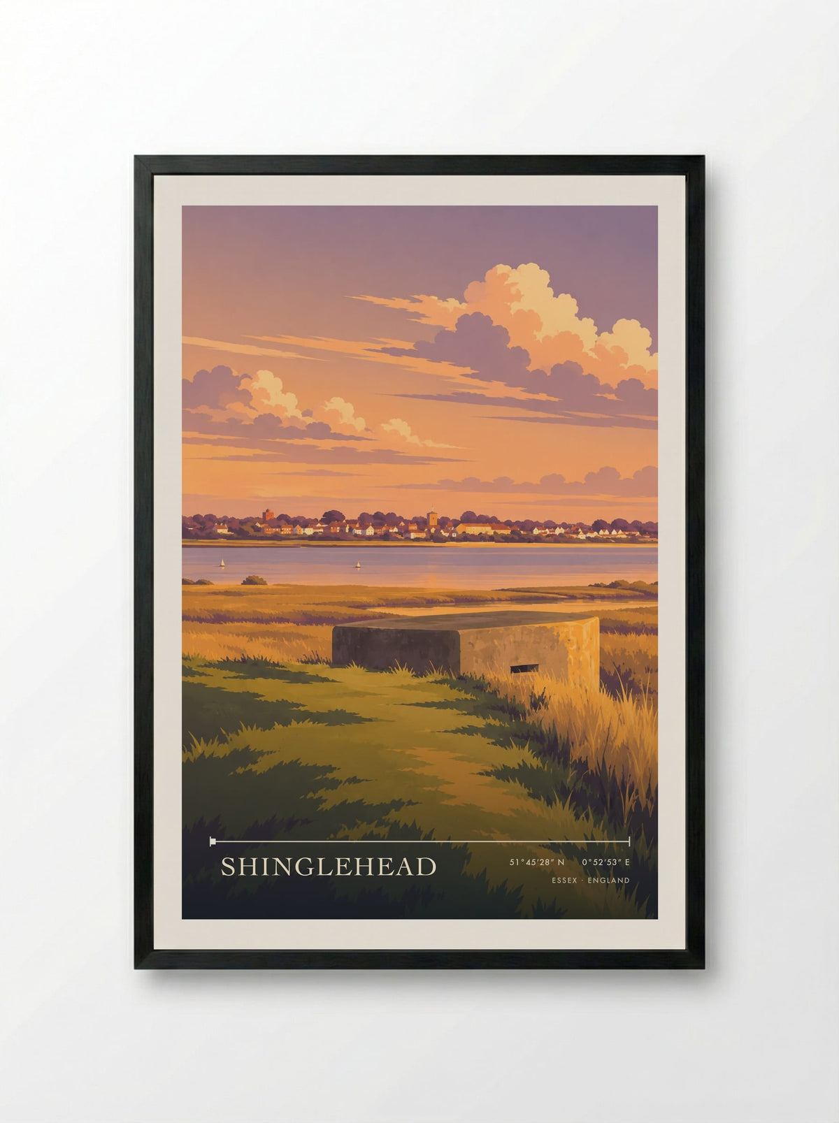Shinglehead, Essex | Travel Poster - Framed Print Black