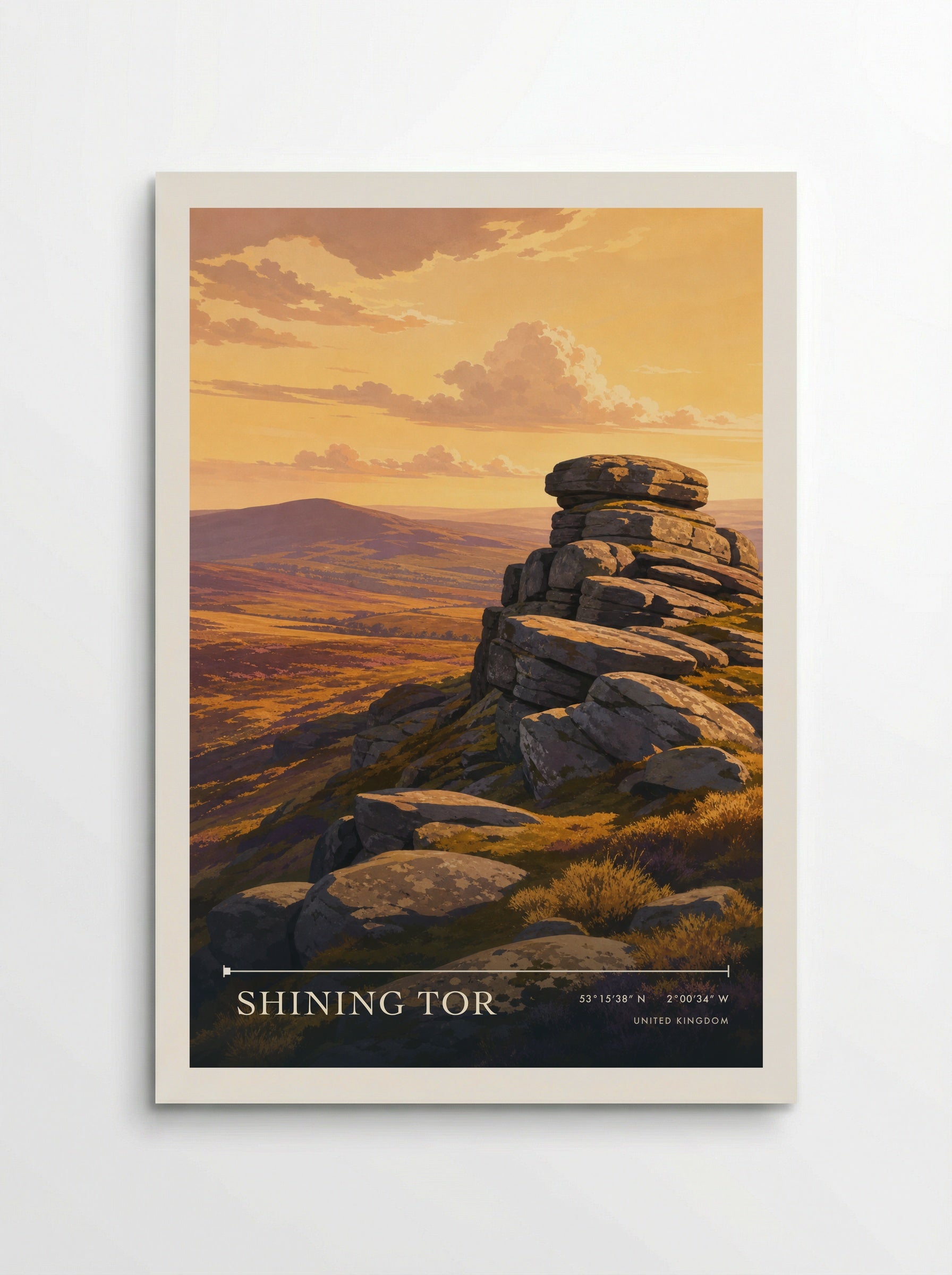 Shining Tor United Kingdom Travel Poster - Poster