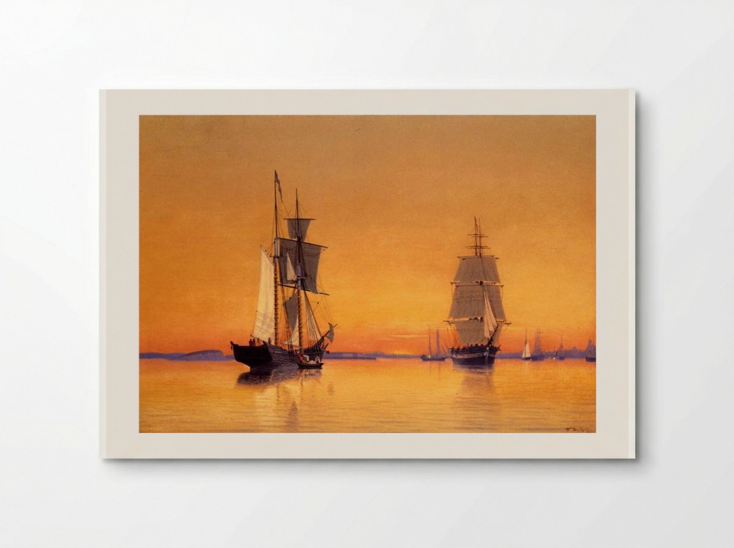 Ships in Boston Harbor at Twilight - William Bradford - Poster