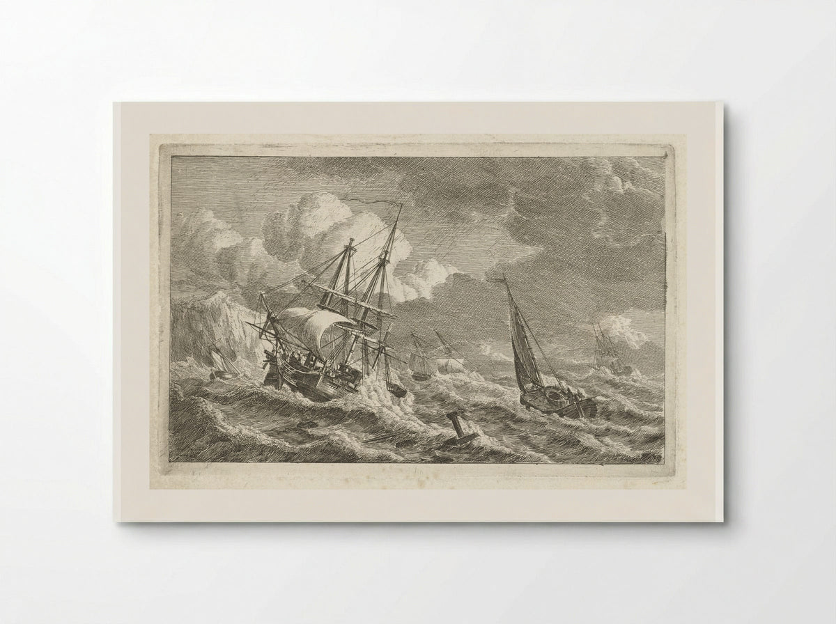 Ships in Distress off a Rocky Coast - Gerrit Groenewegen - Poster