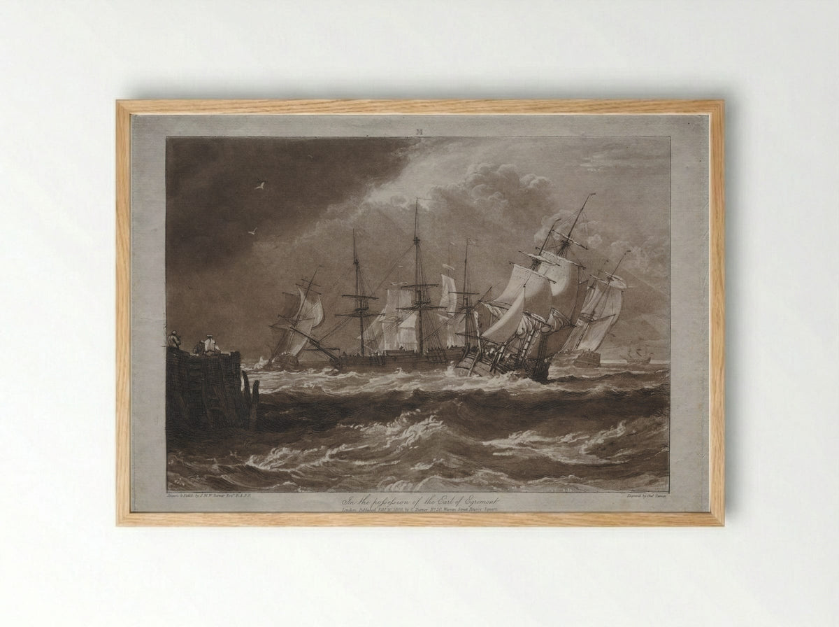 Ships in a Breeze - Joseph Mallord William Turner - Framed Print Wood