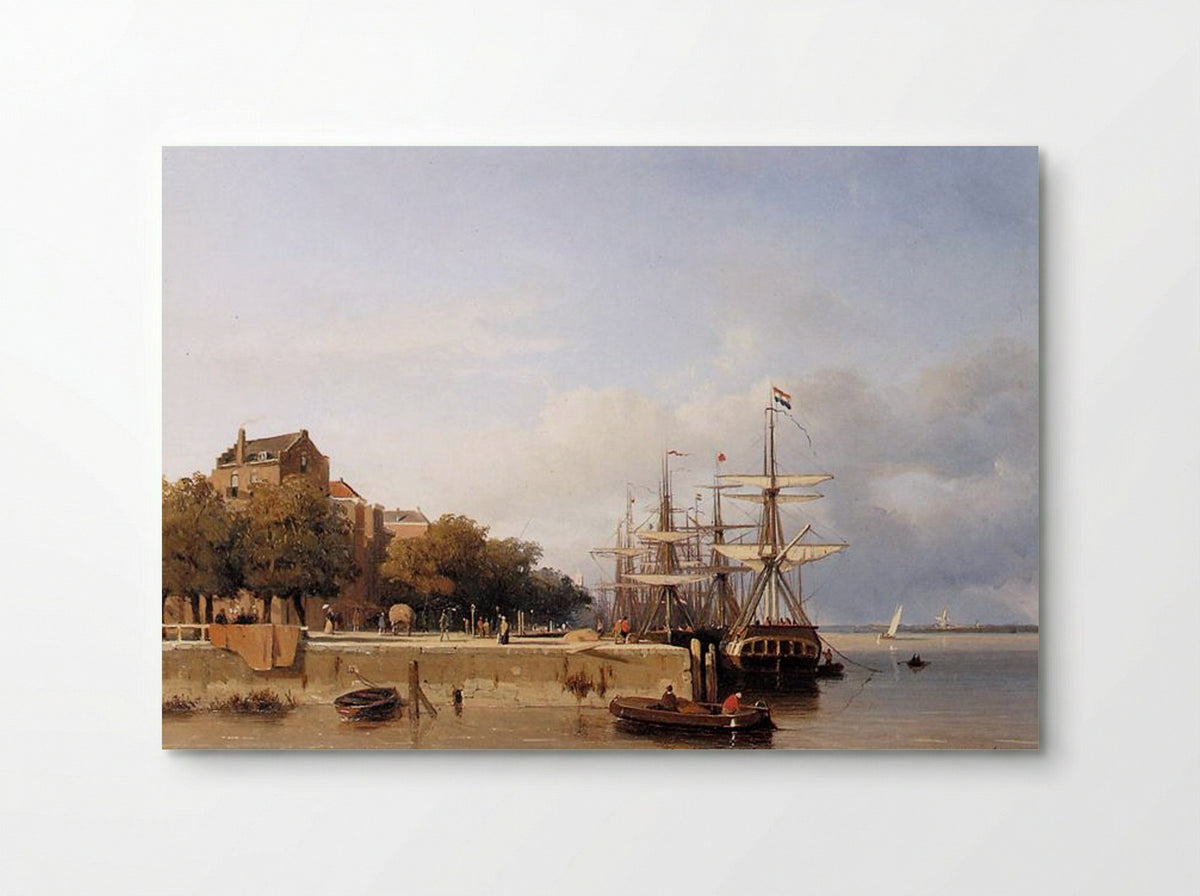 Ships on a quay - Johan Hendrik Weissenbruch - Poster