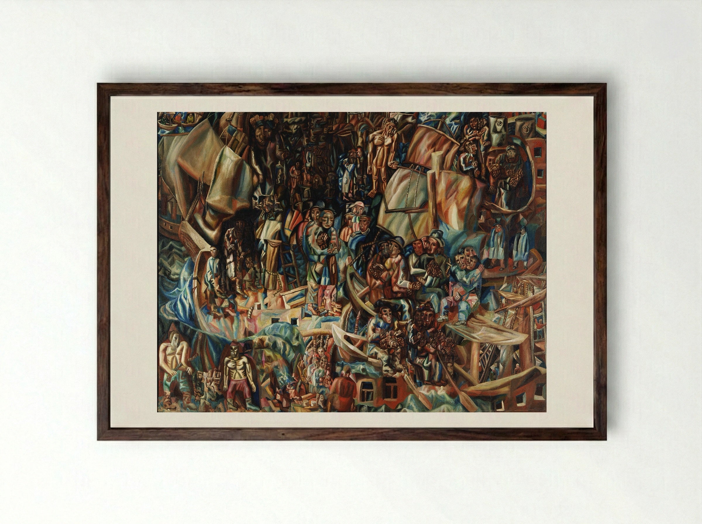 Ships - Pavel Filonov - Framed Print Dark Wood