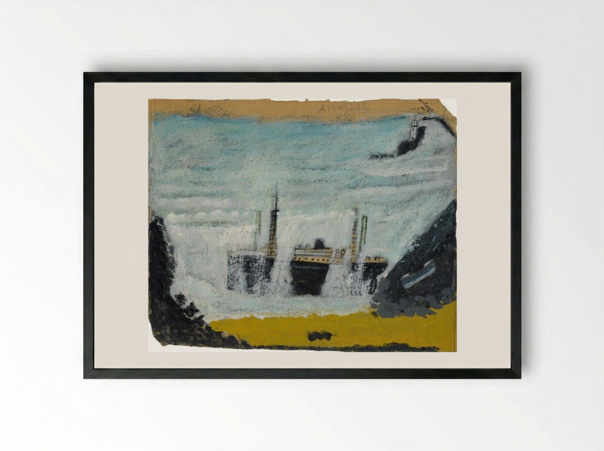 Shipwreck 1, the Wreck of the 'Alba' - Alfred Wallis - Framed Print Black