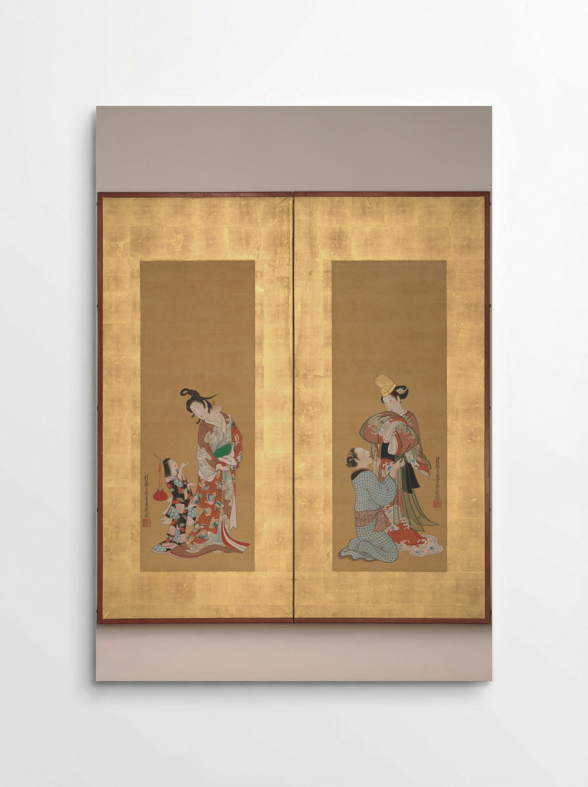 Shirabyōshi Dancer and Female Servant; Courtesan and Girl Attendant - Tsukioka Settei - Poster