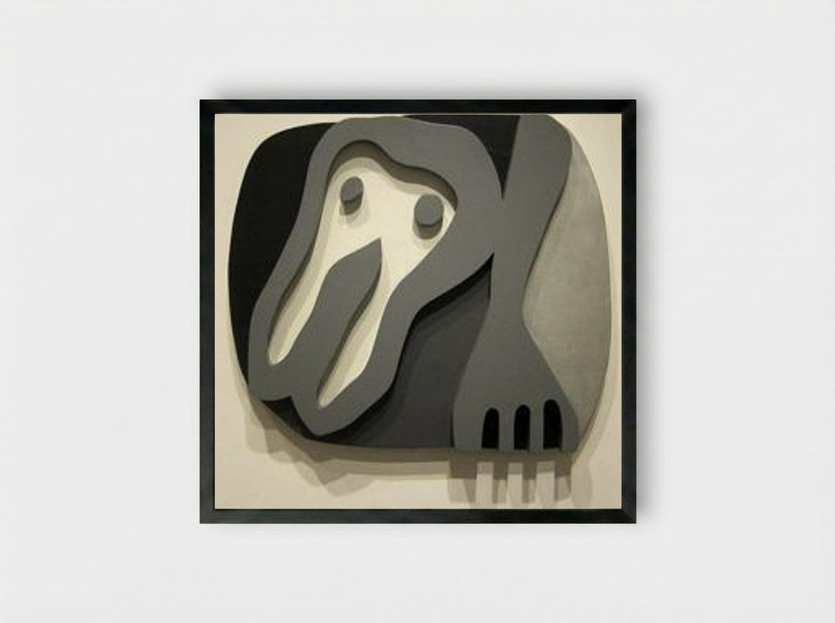 Shirt Front and Fork - Jean Arp - Framed Print Black