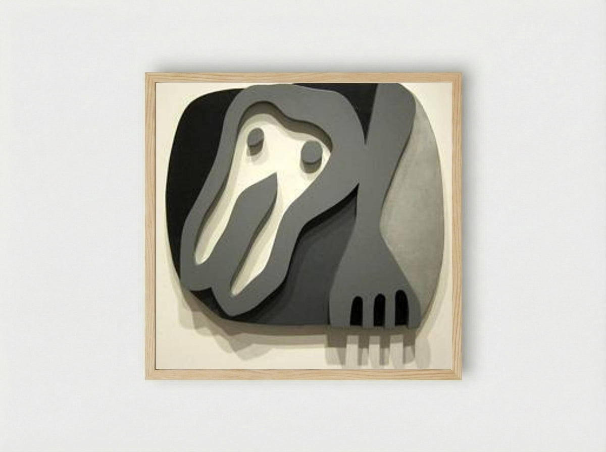 Shirt Front and Fork - Jean Arp - Framed Print Wood