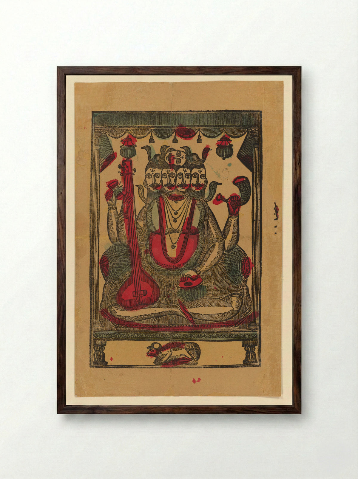 Shiva - Nritya Lal Datta - Framed Print Dark Wood