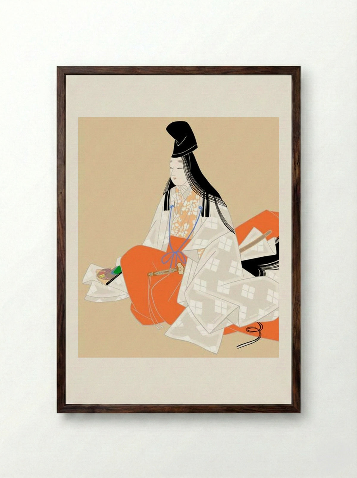 Shizuka - Uemura Shoen - Framed Print Dark Wood