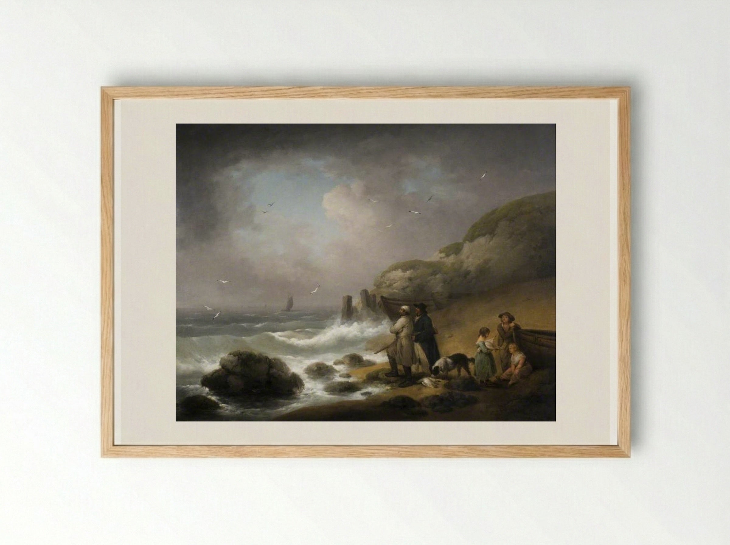 Shooting Sea Fowl - George Morland - Framed Print Wood