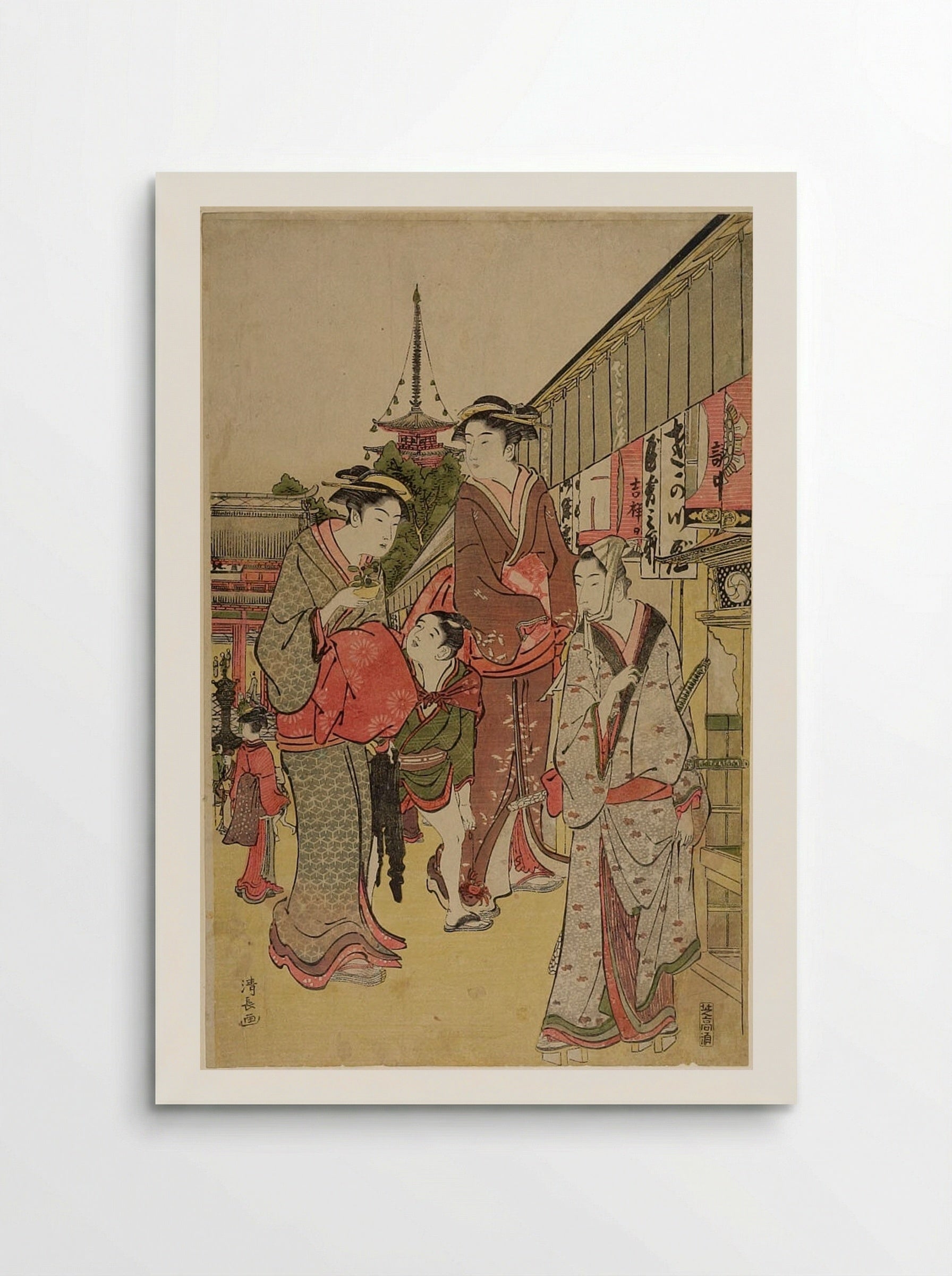 Shopping in Asakusa - Torii Kiyonaga - Poster