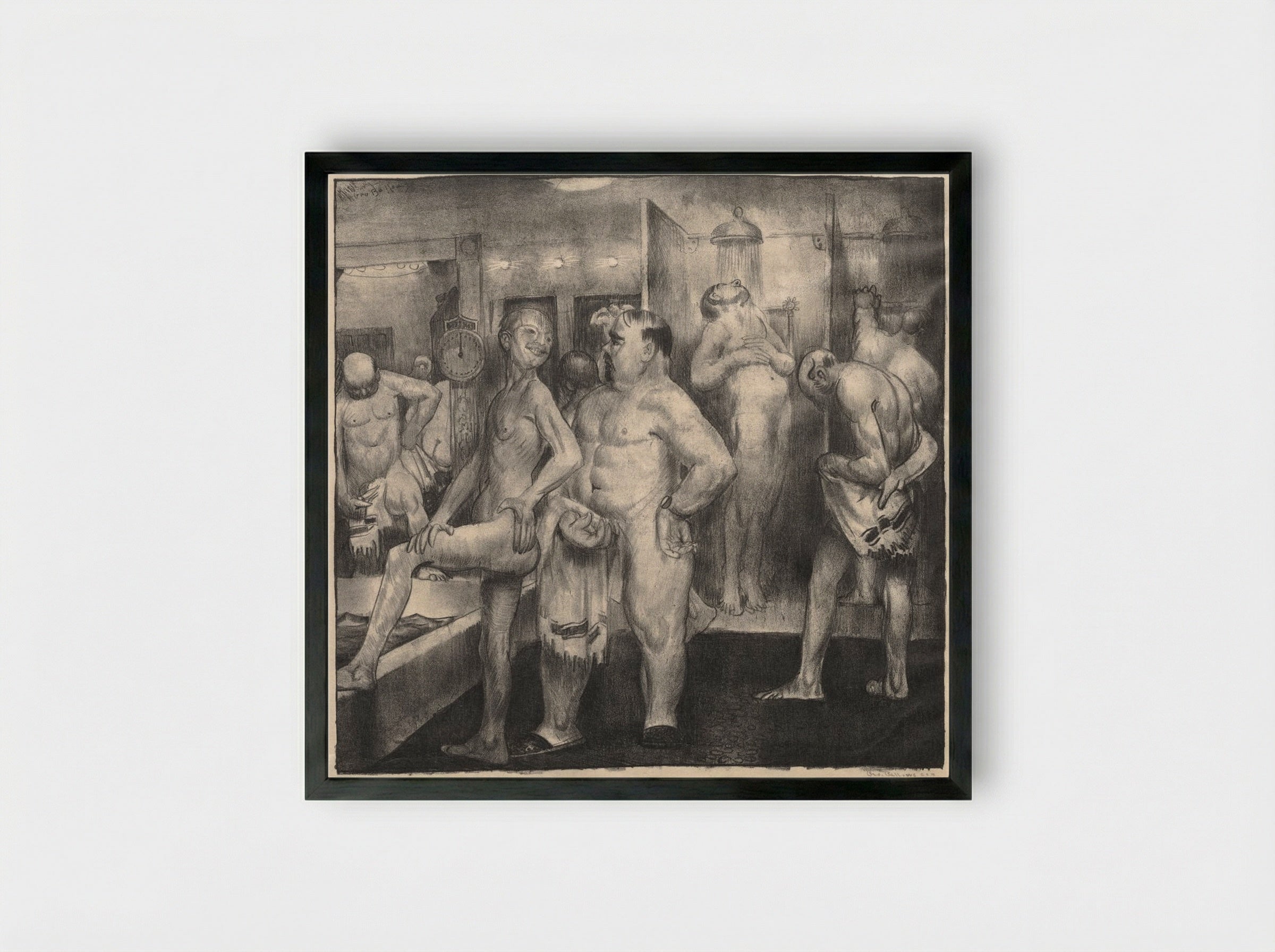 Shower-Bath - George Bellows - Framed Print Black