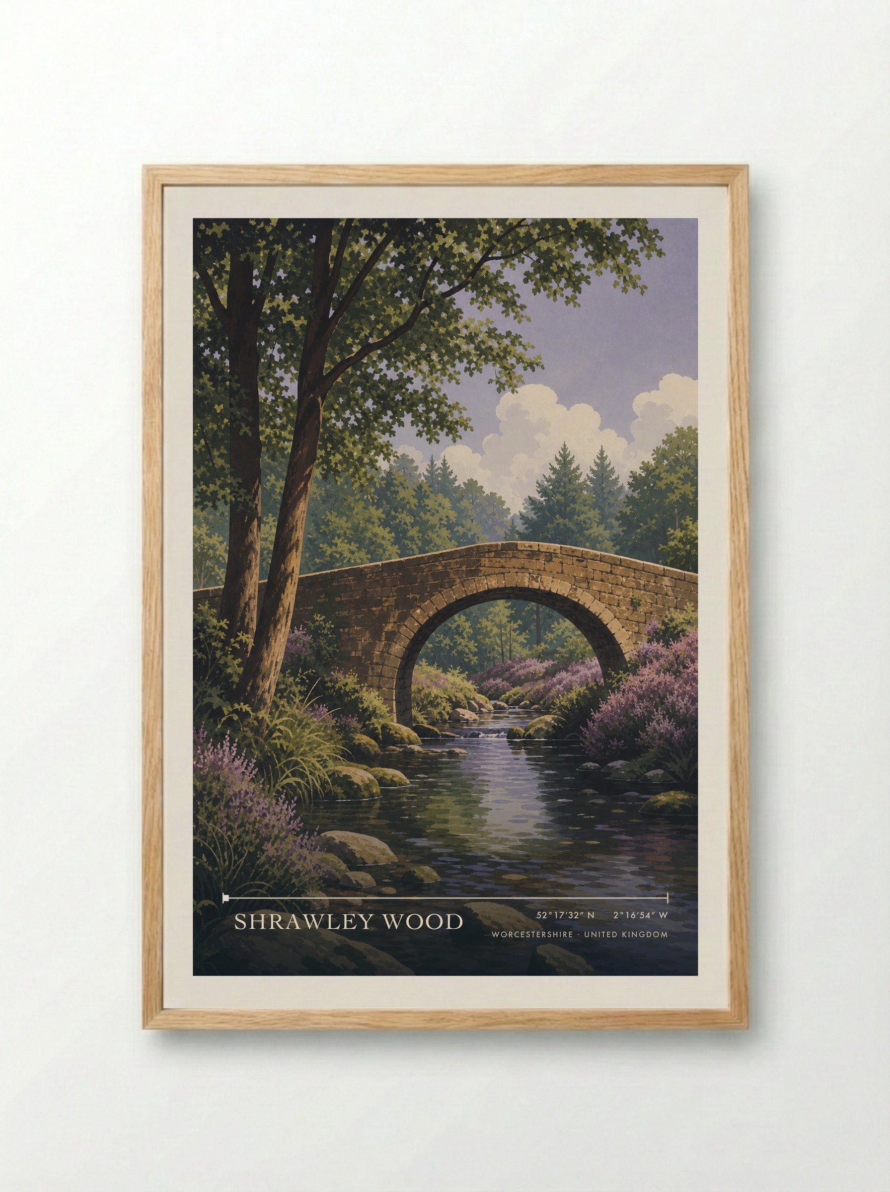 Shrawley Wood Worcestershire United Kingdom Travel Poster - Framed Print Wood