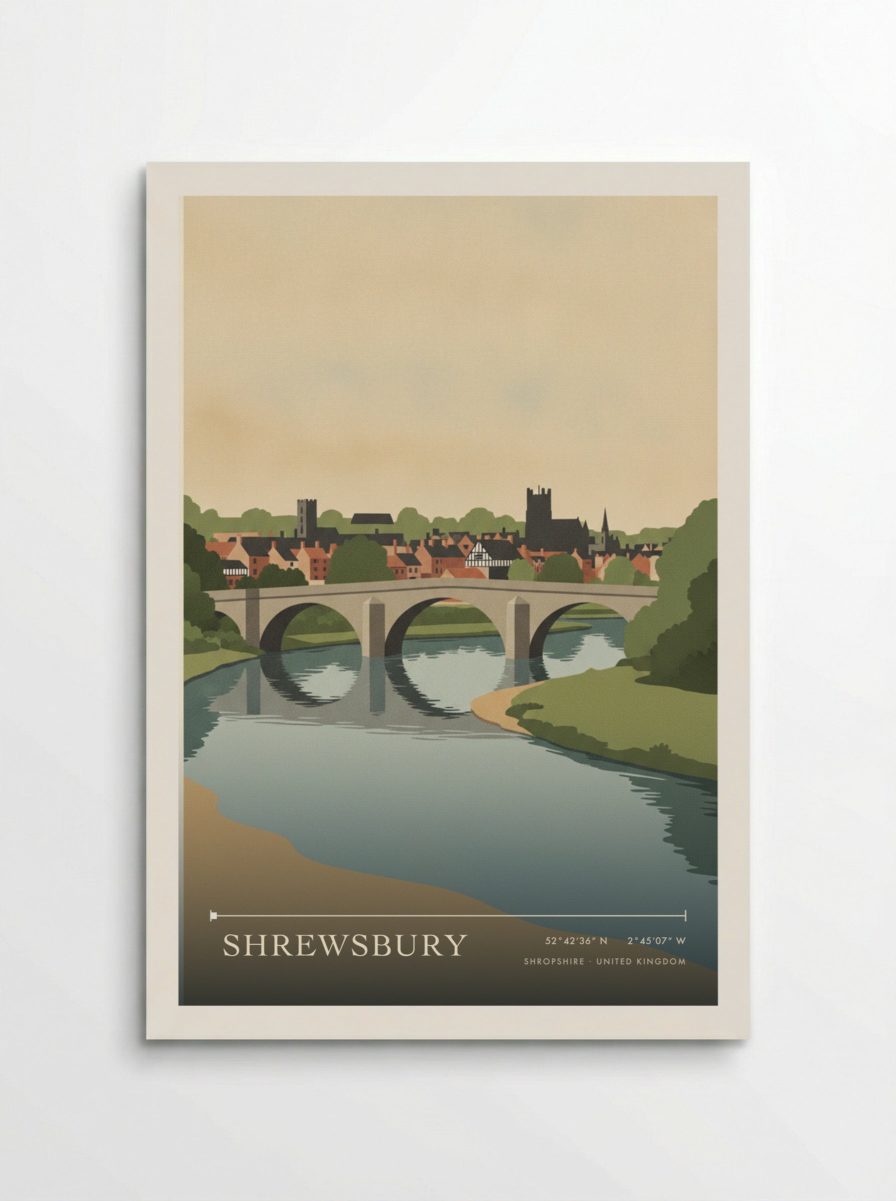 Shrewsbury Shropshire United Kingdom Travel Poster - Poster