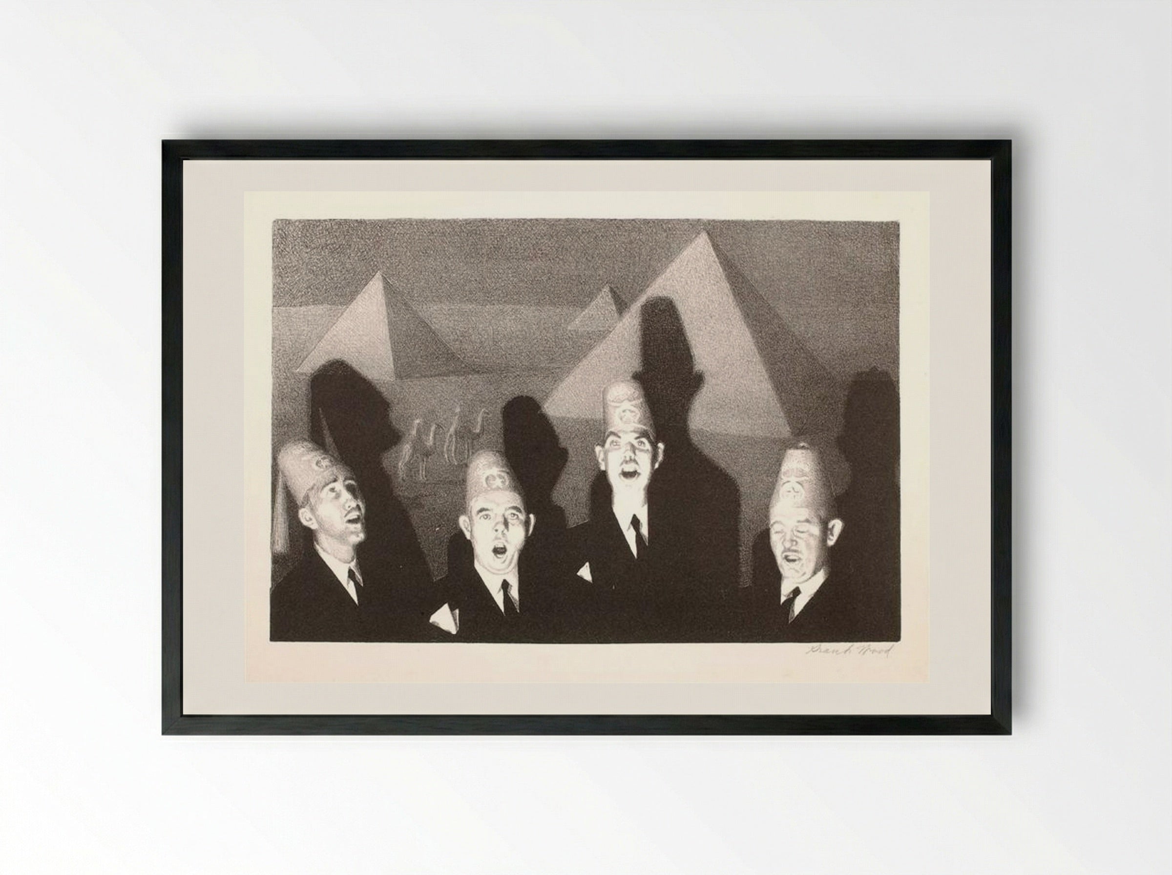 Shrine Quartet - Grant Wood - Framed Print Black