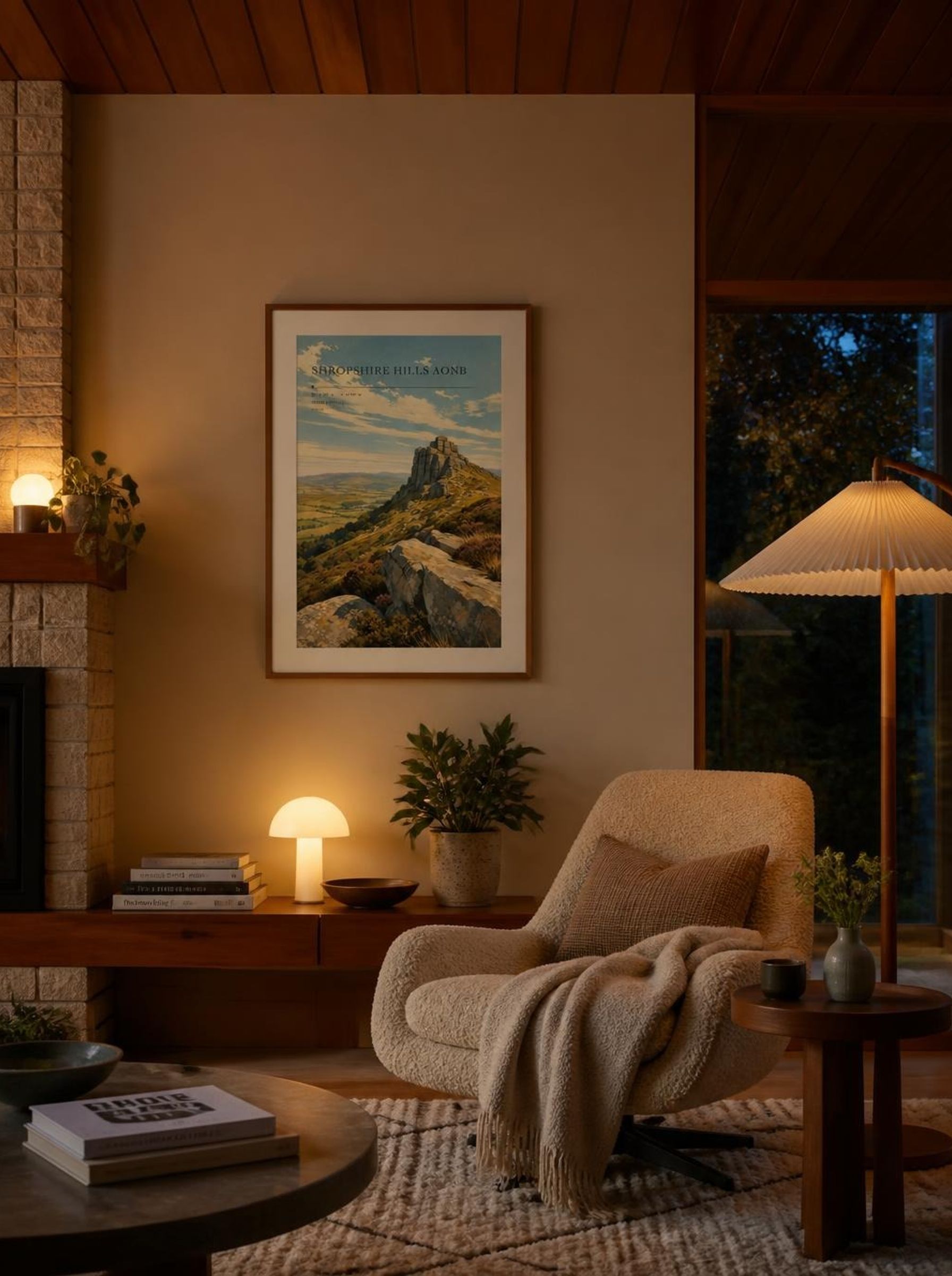 Shropshire Hills AONB United Kingdom Travel Poster - Lifestyle