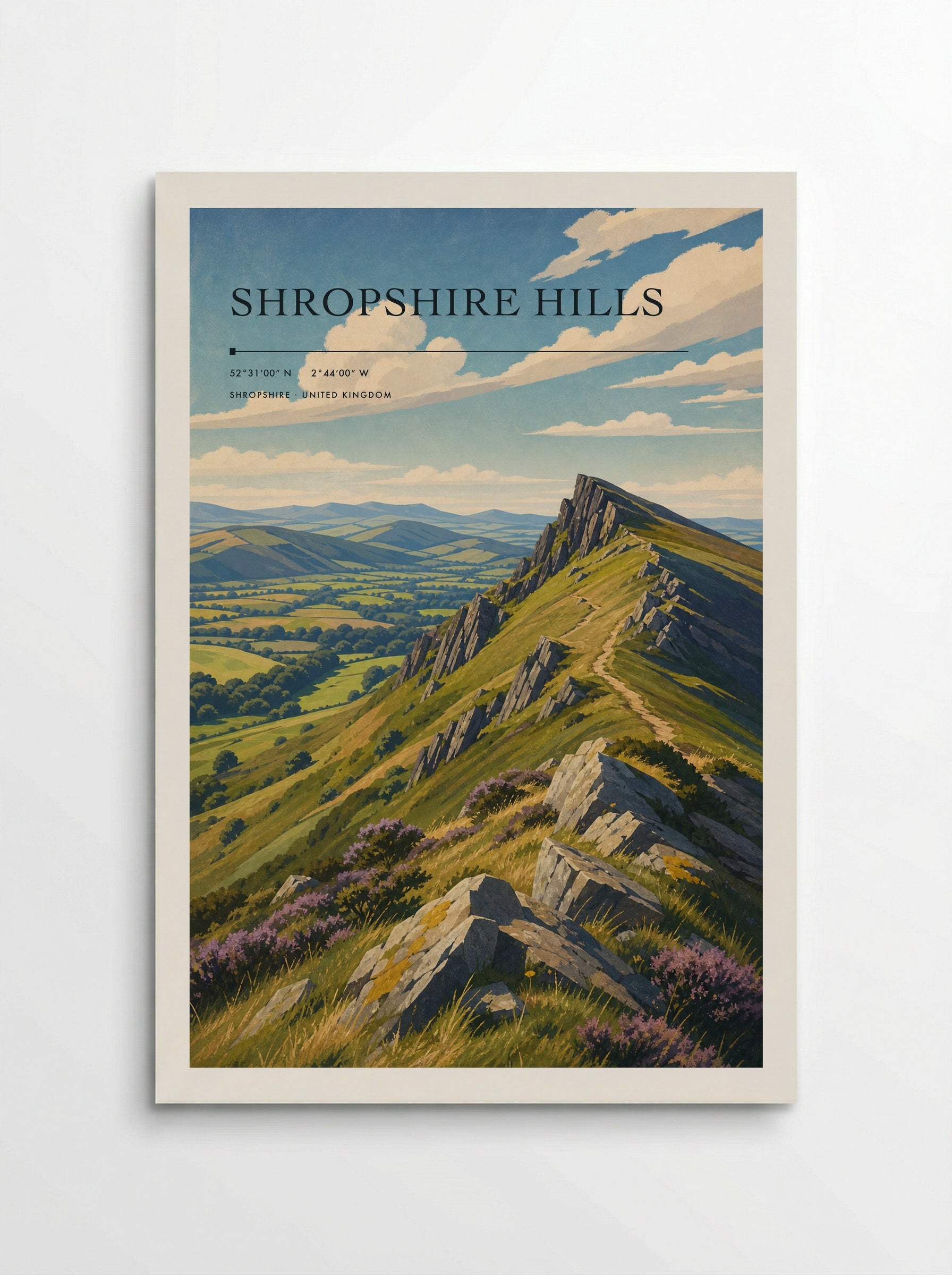 Shropshire Hills United Kingdom Travel Poster - Poster
