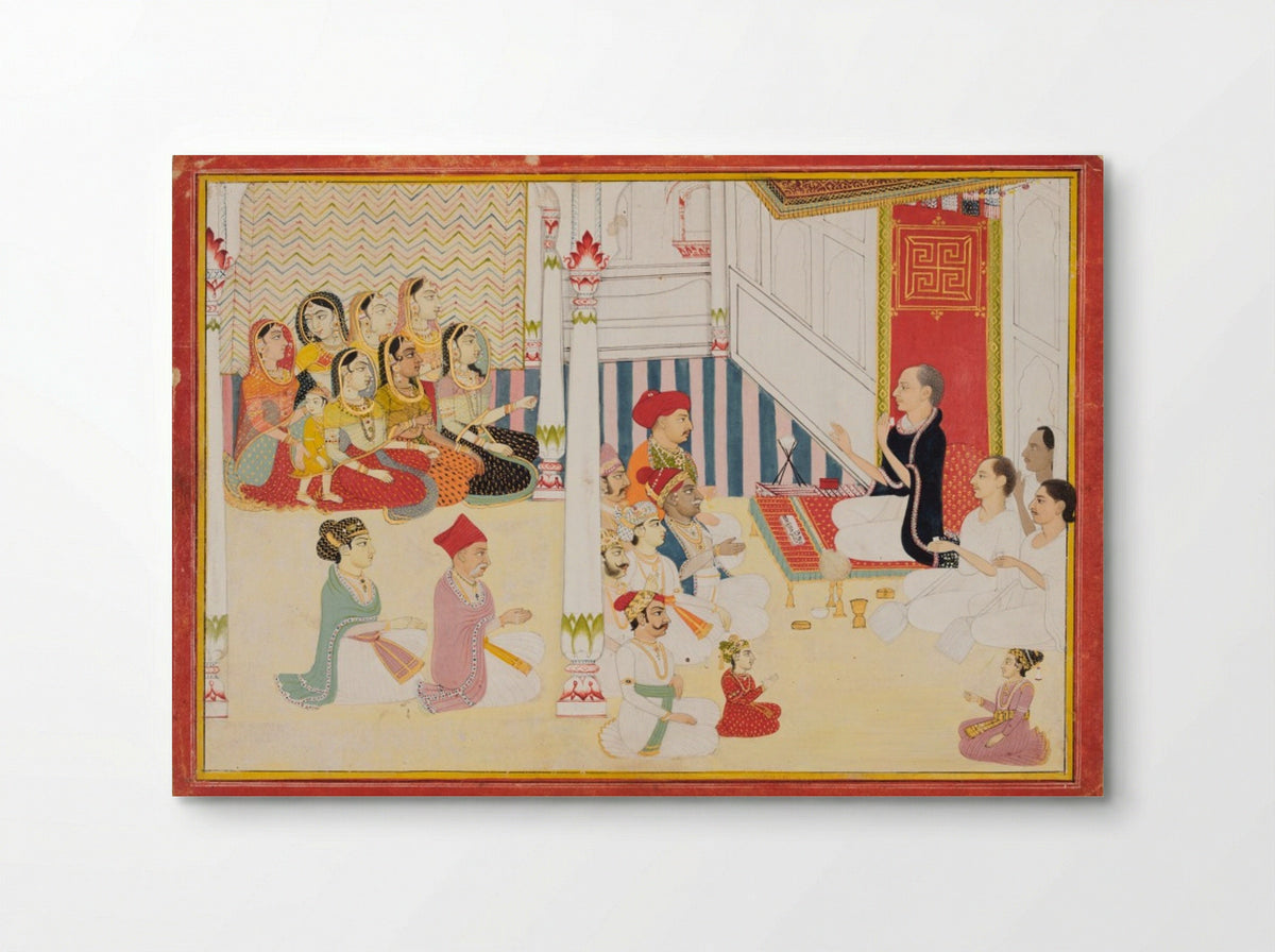 Shvetambara Jain Teacher Giving Instruction - Sahib Ram - Poster