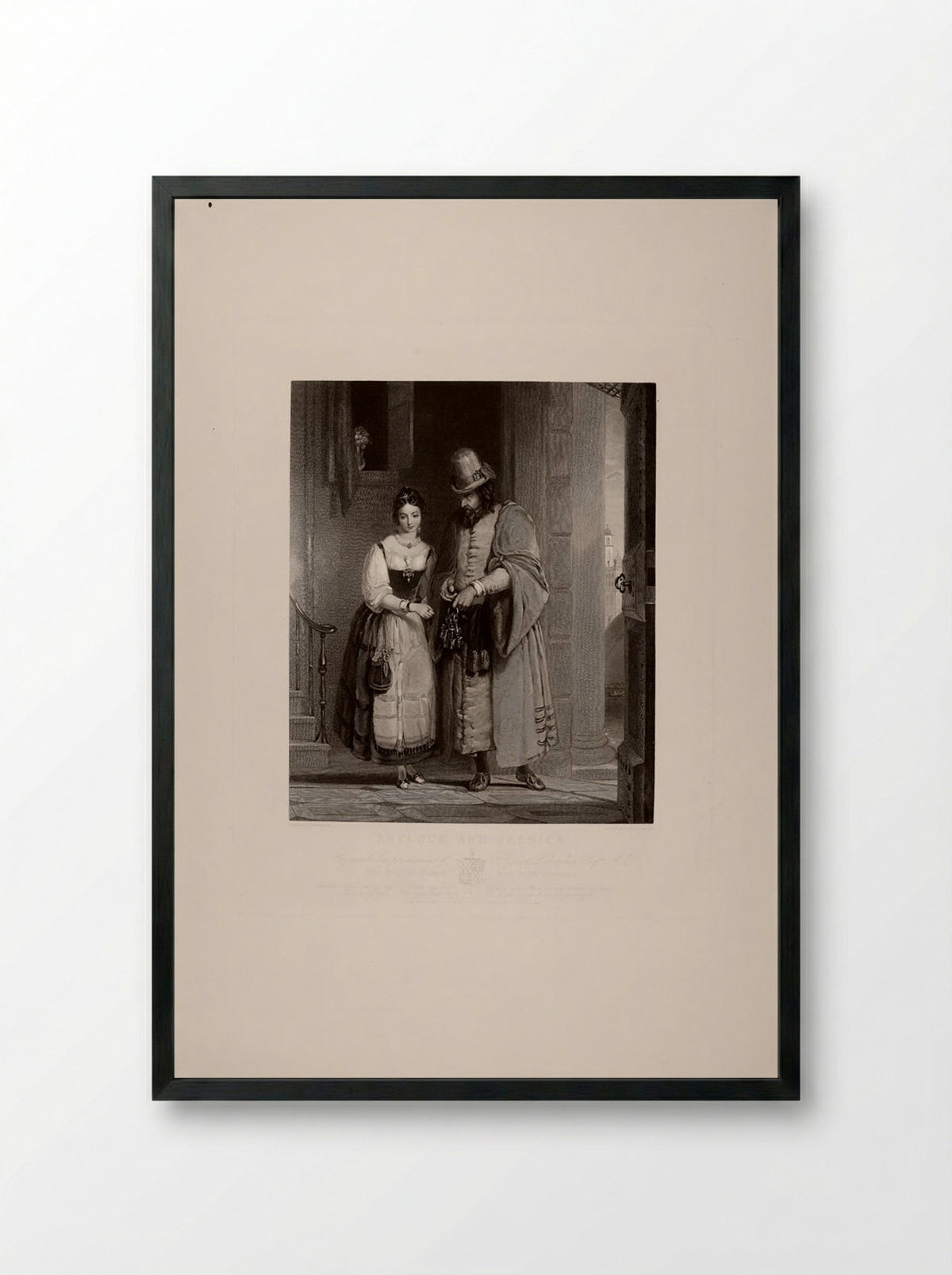 Shylock and Jessica - George Thomas Doo - Framed Print Black