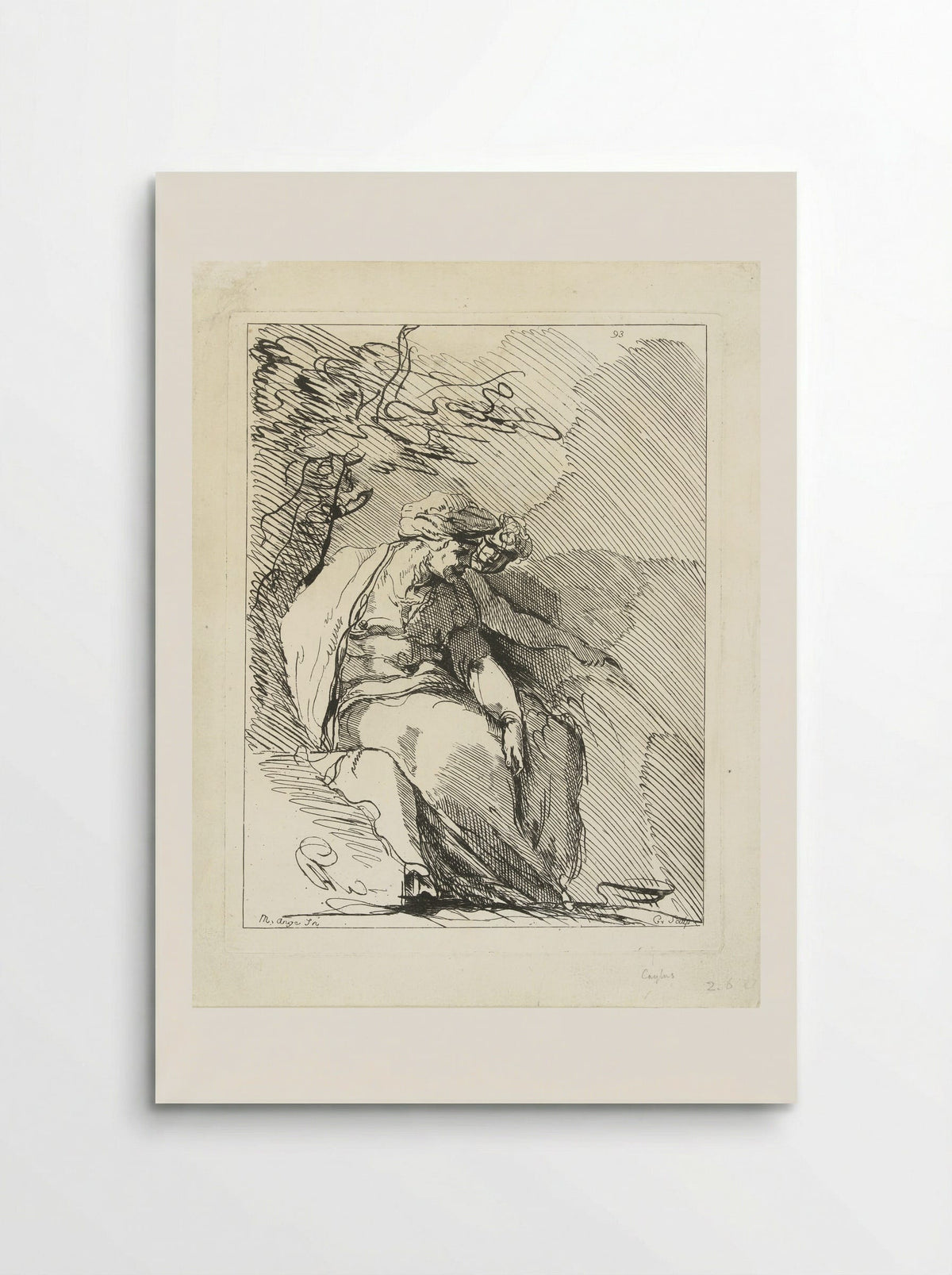 Sibyl with a Genius under a Tree - Anne Claude Philippe de Tubières, Comte de Caylus - Poster