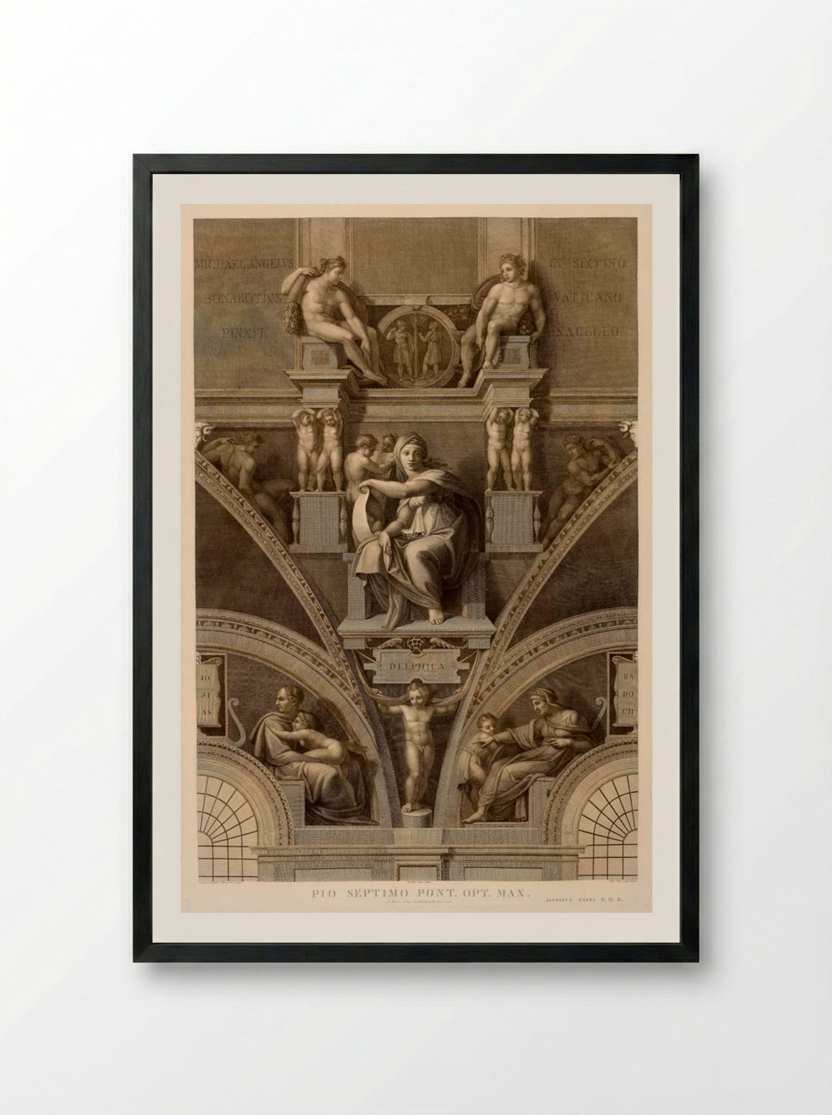 Sibylla Delphica (After Michelangelo) - Domenico Cunego - Framed Print Black