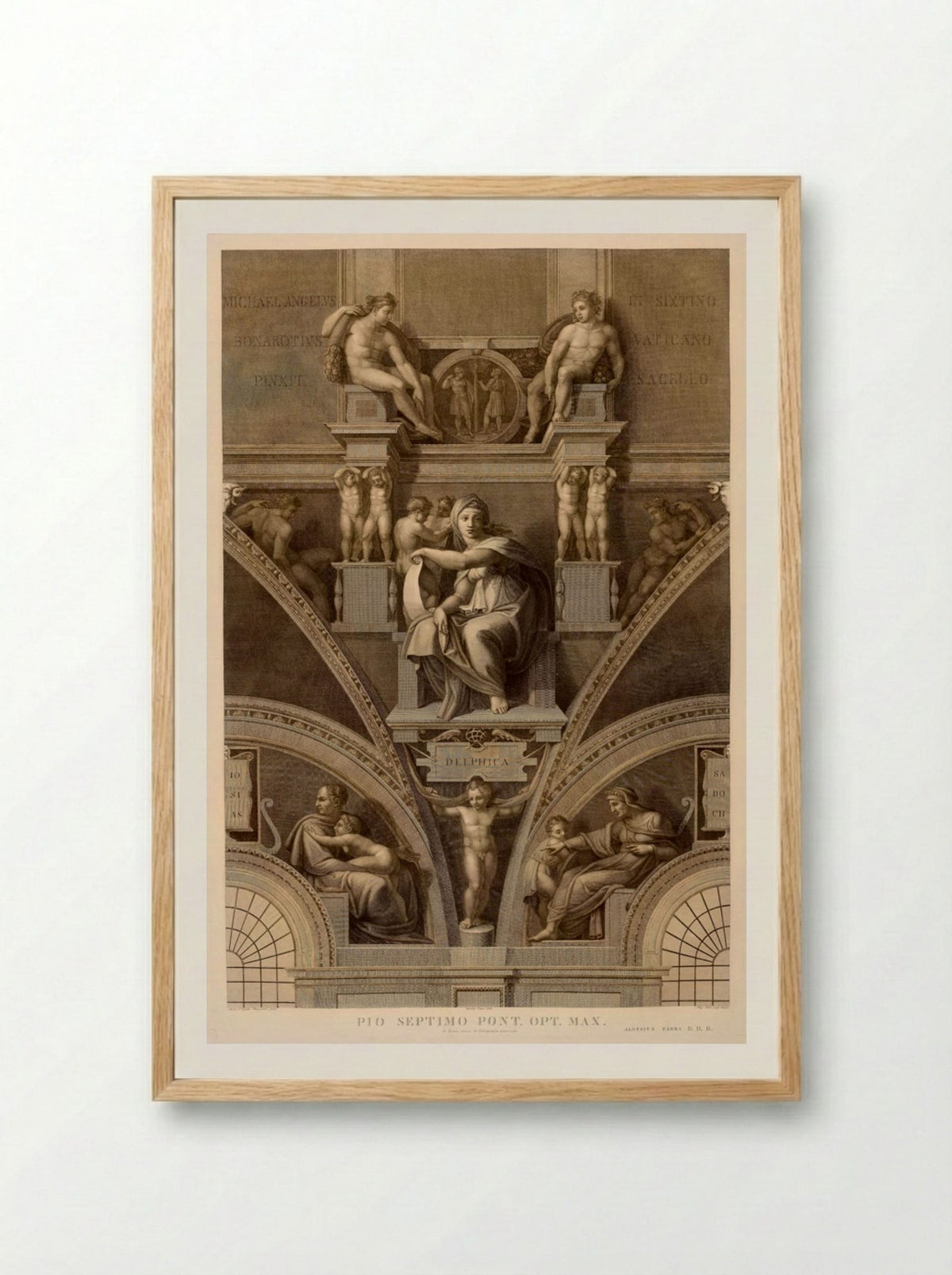 Sibylla Delphica (After Michelangelo) - Domenico Cunego - Framed Print Wood