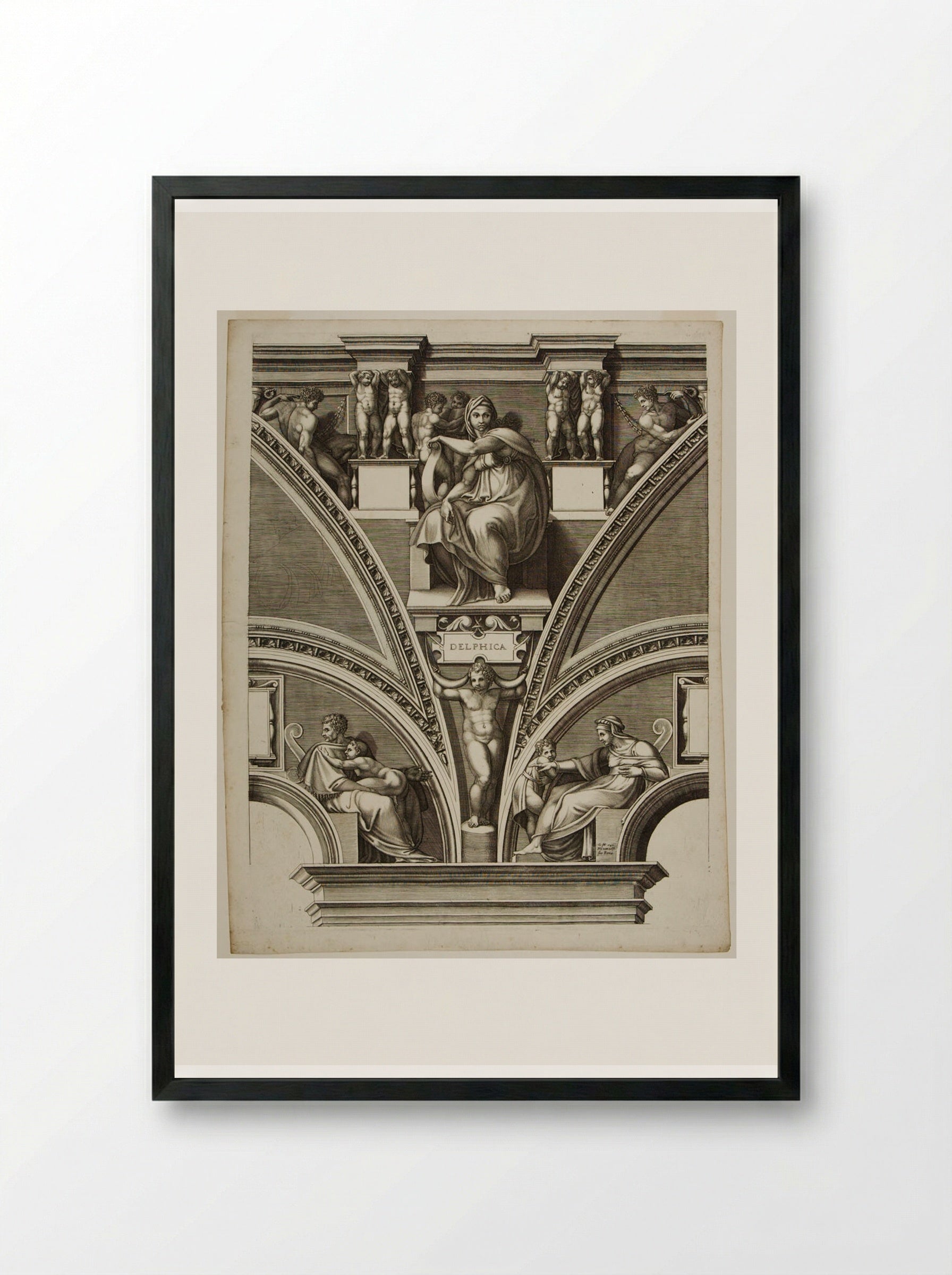 Sibylla Delphica - Giorgio Ghisi - Framed Print Black
