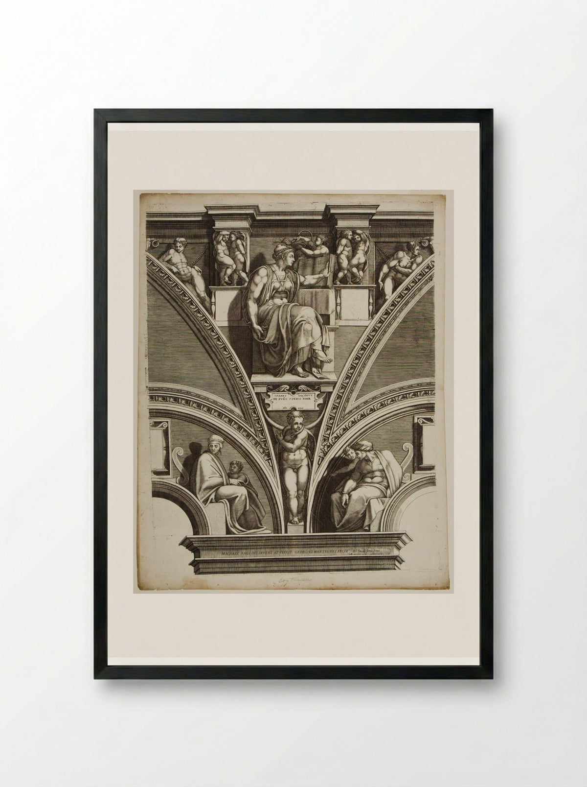 Sibylla Erythraea - Giorgio Ghisi - Framed Print Black